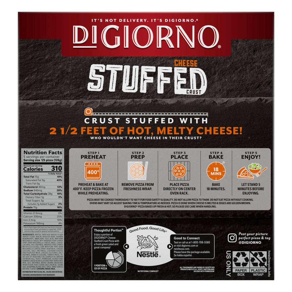 DiGiorno Five Cheese Stuffed Crust Frozen Pizza 22.2 Oz