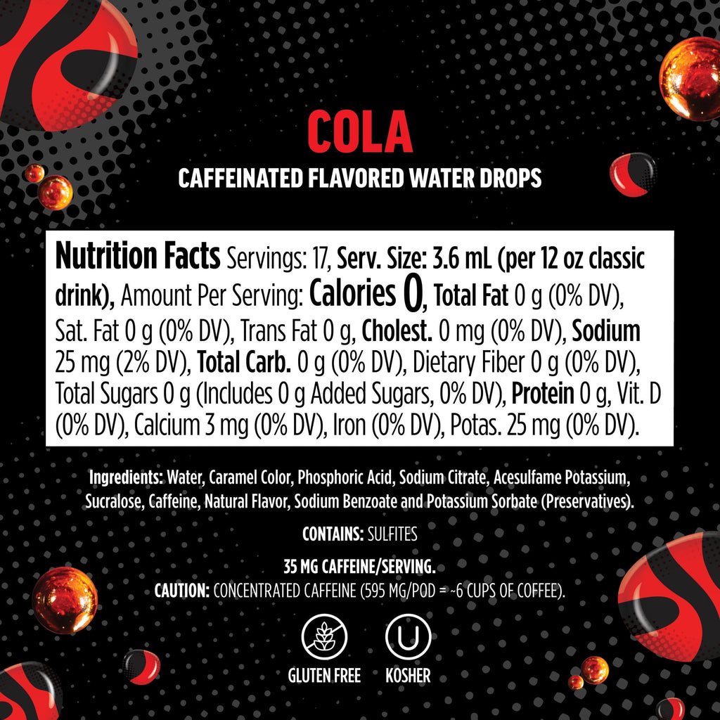 Ninja Thirsti Zero Soda Cola Flavored Liquid Water Drops 1 Pod WCFCOLA1