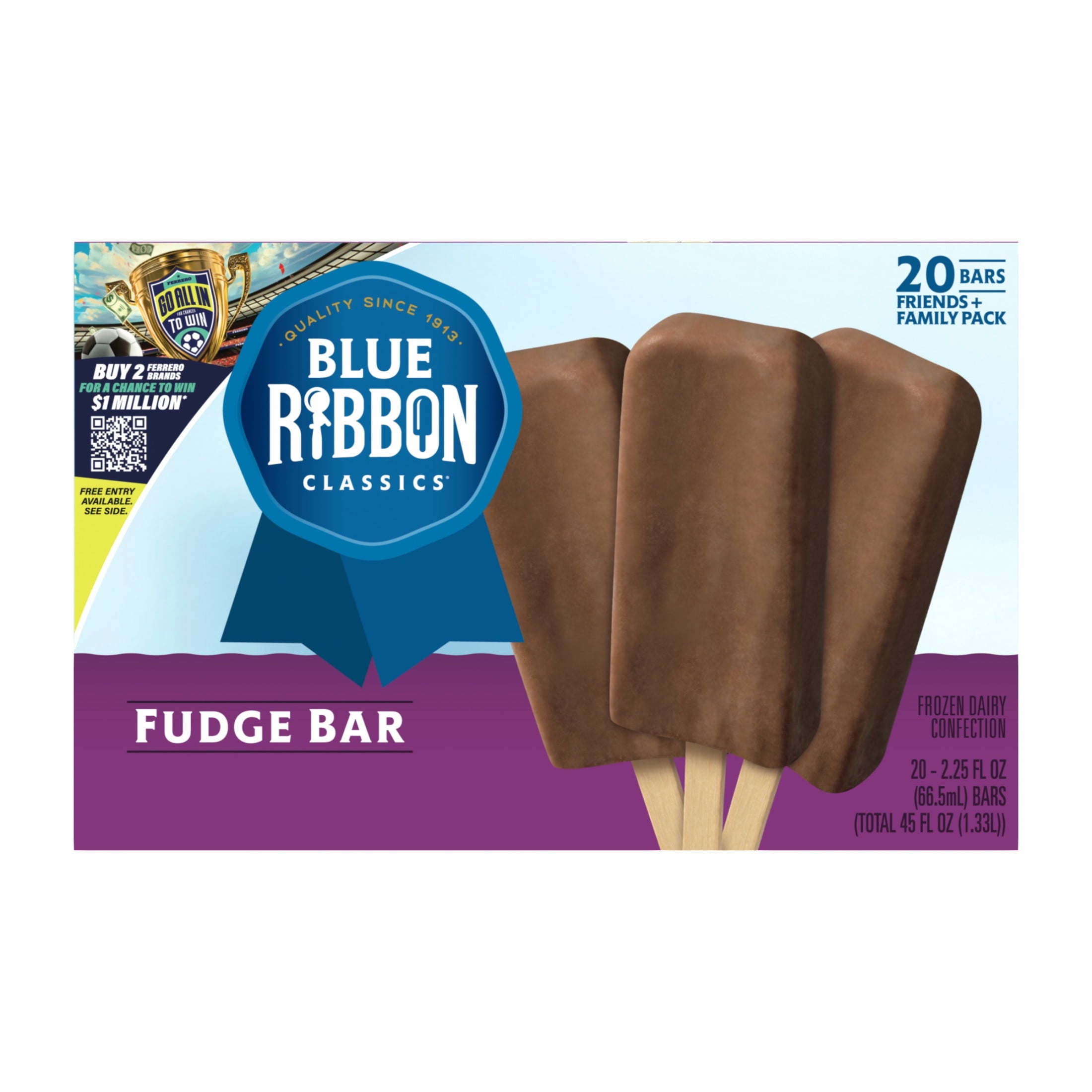 Blue Ribbon Classics Fudge Frozen Dessert Bars 20 Count 45 Fl Oz