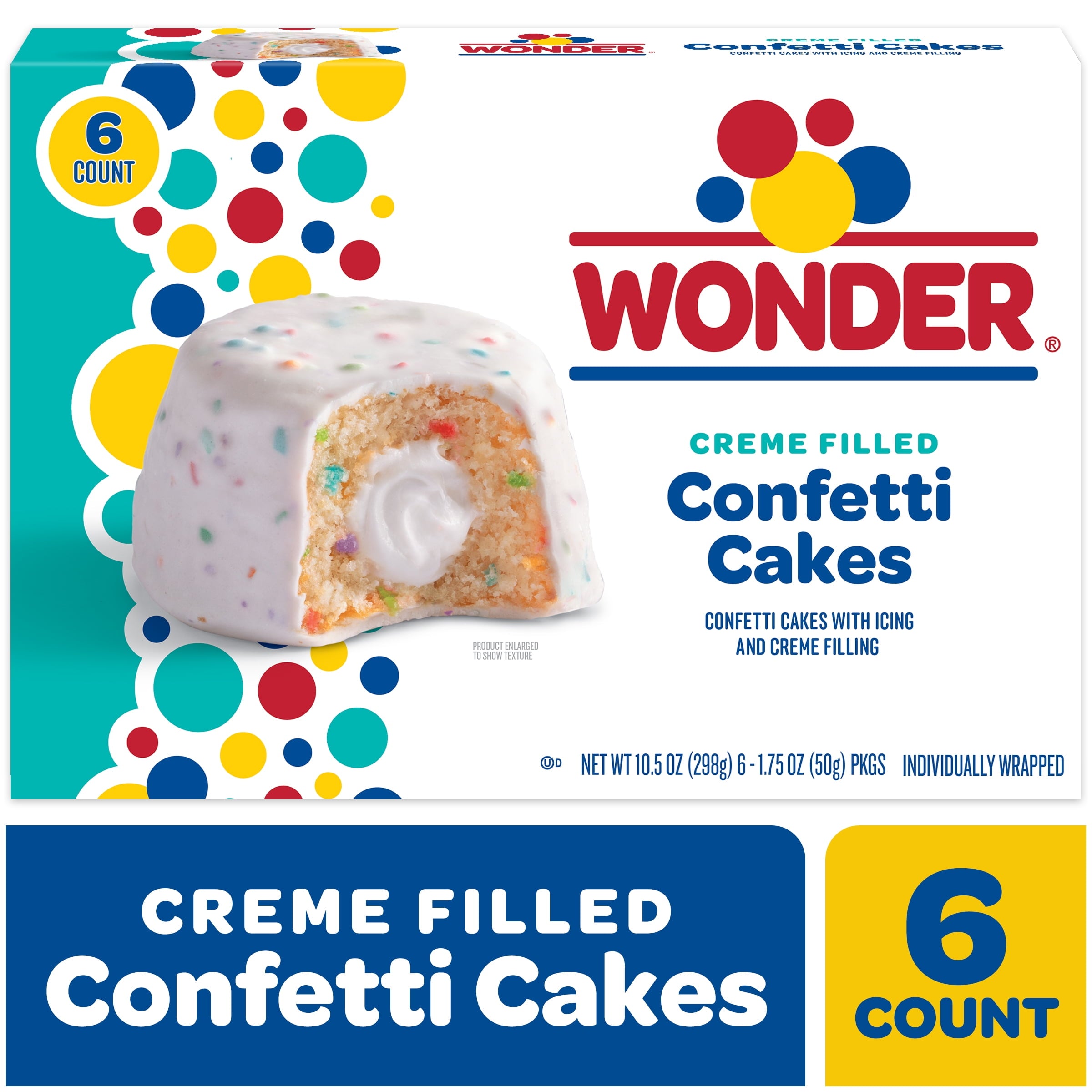 Crème Filled Confetti Cakes 10.5 Oz 6 Count Wonder