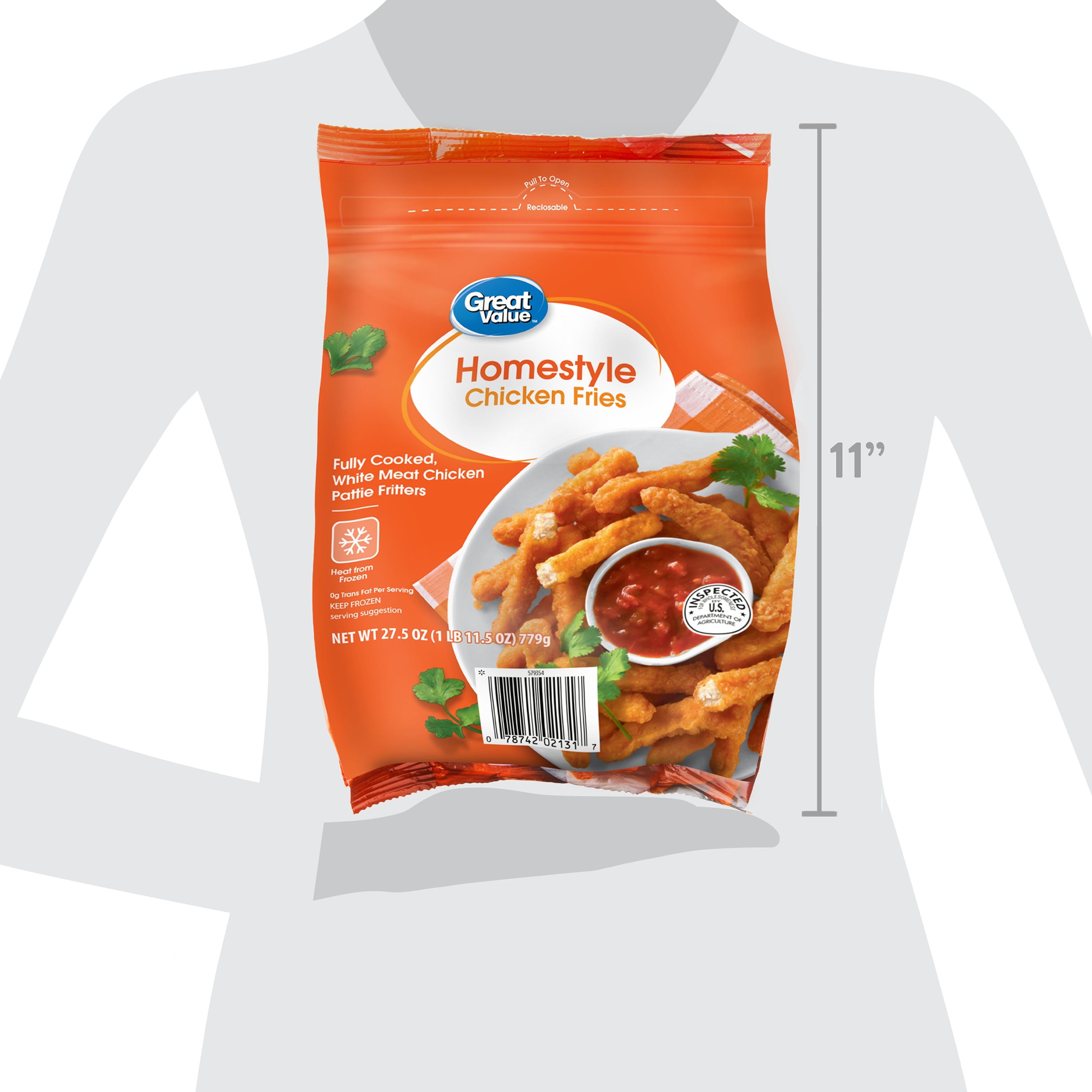 Great Value Homestyle Chicken Fries 27.5 Oz Frozen