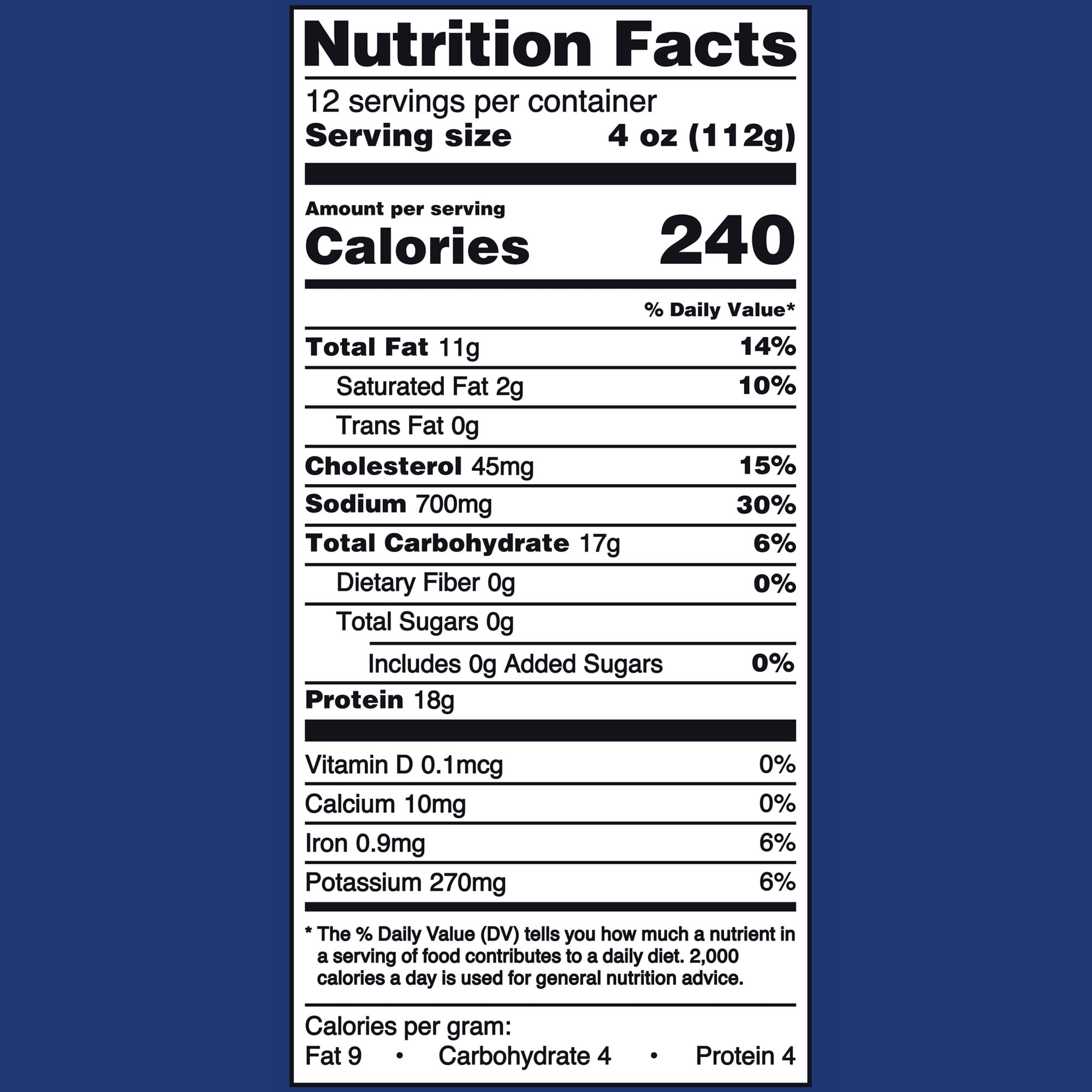 Great Value Famous Chicken Fillets Frozen 3 Lb 18g Protein