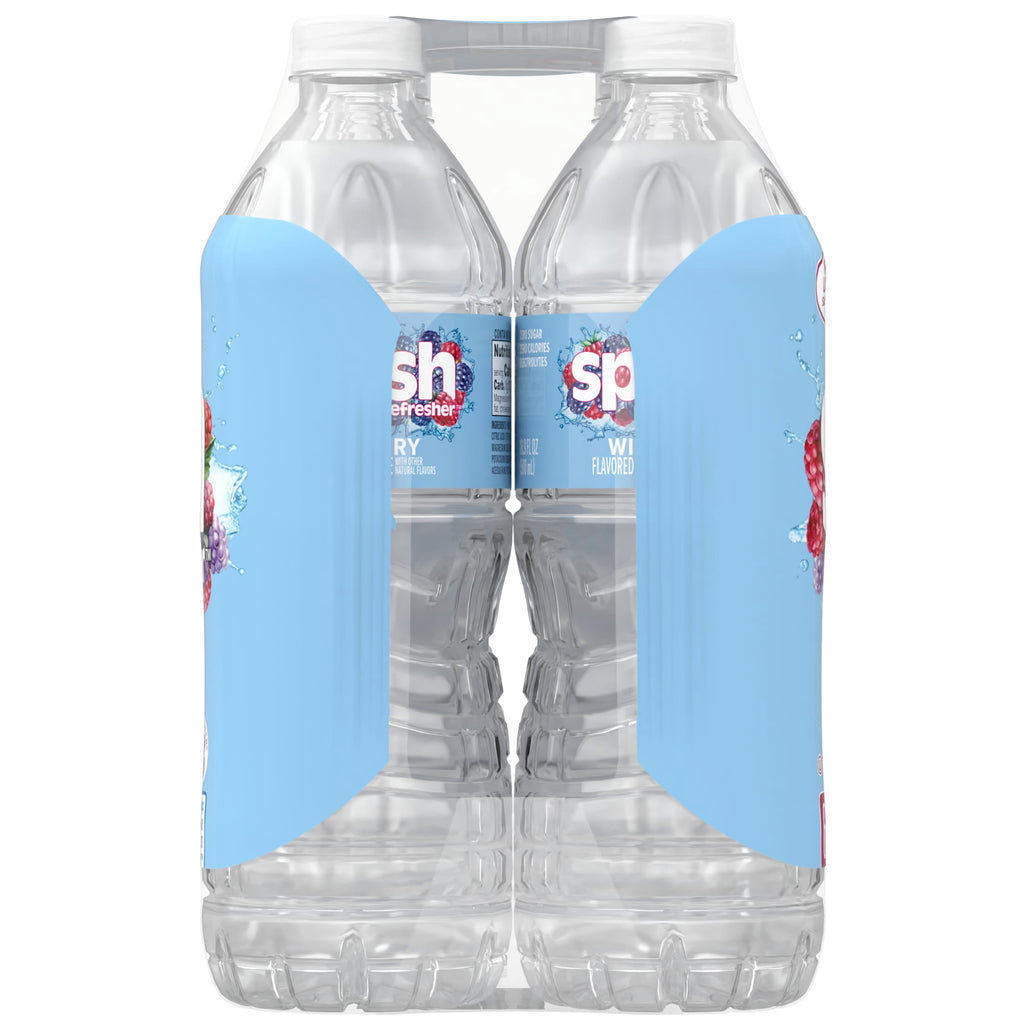 Splash Blast Wild Berry Flavored Water 16.9 fl oz Plastic Bottles 6 Pack