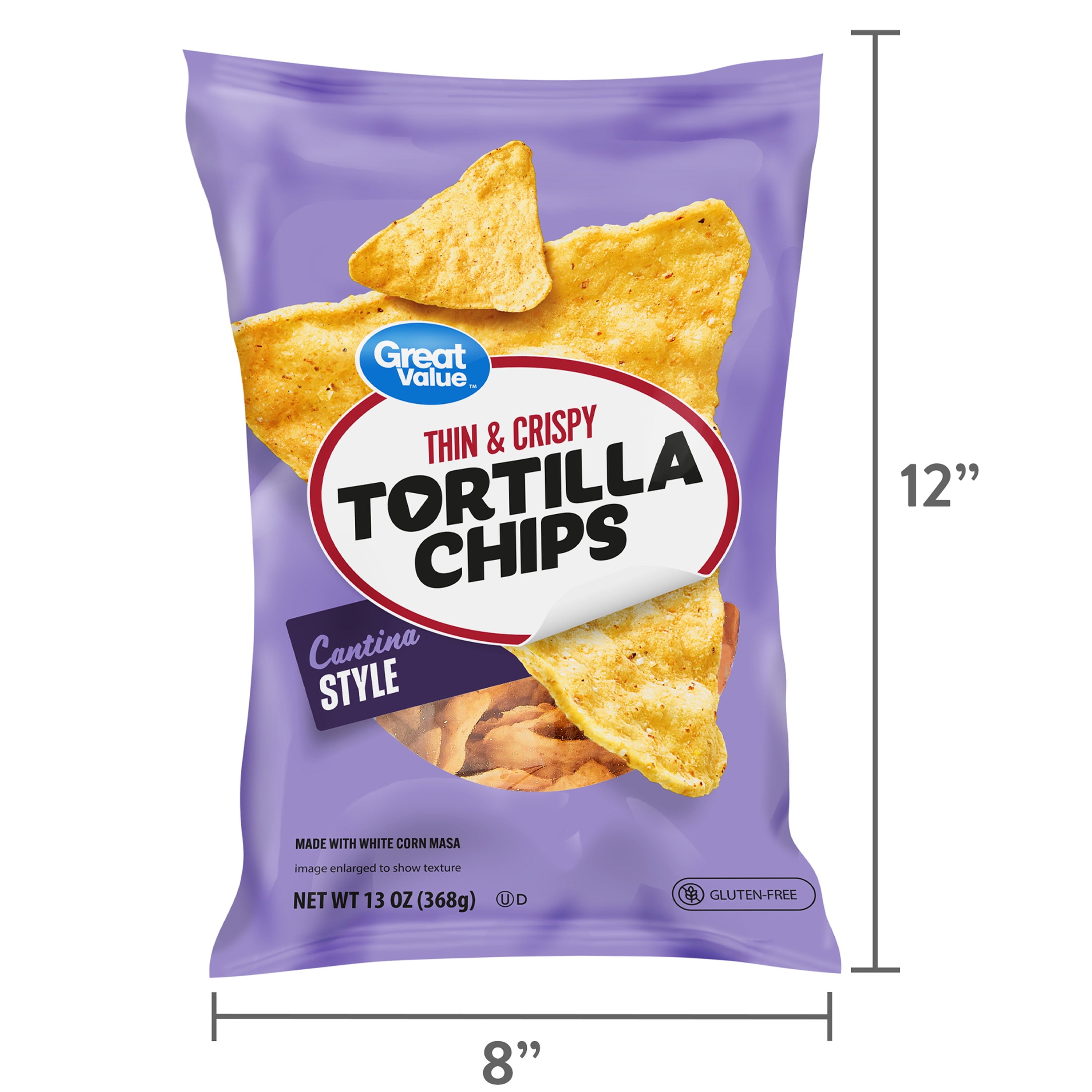 Thin And Crispy Cantina Style Tortilla Chips 13 Oz Great Value