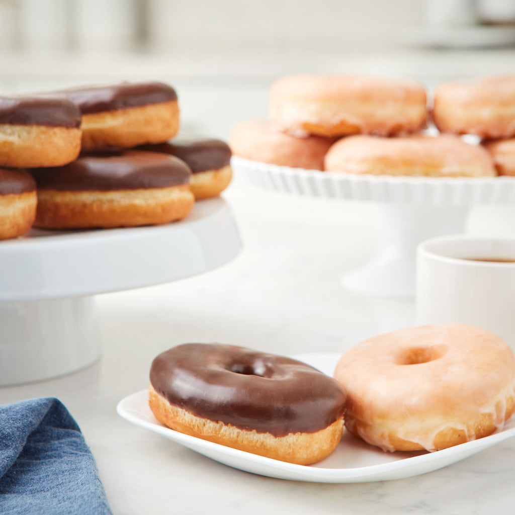 Chocolate Iced and Glazed Donuts 8 Oz 12 Count Freshness Guaranteed