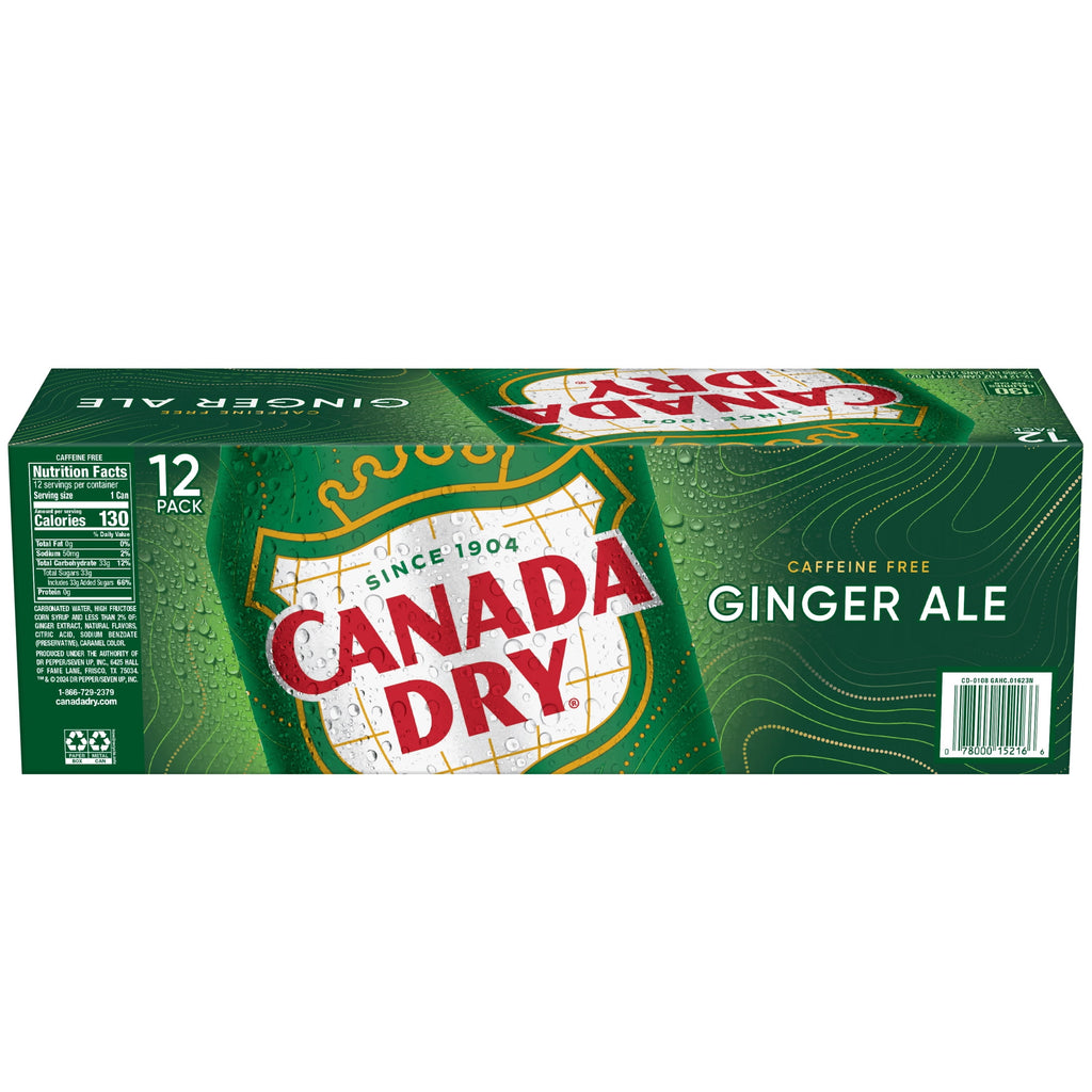 Canada Dry Caffeine Free Ginger Ale Soda Pop Cans 12 Fl Oz 12 Pack