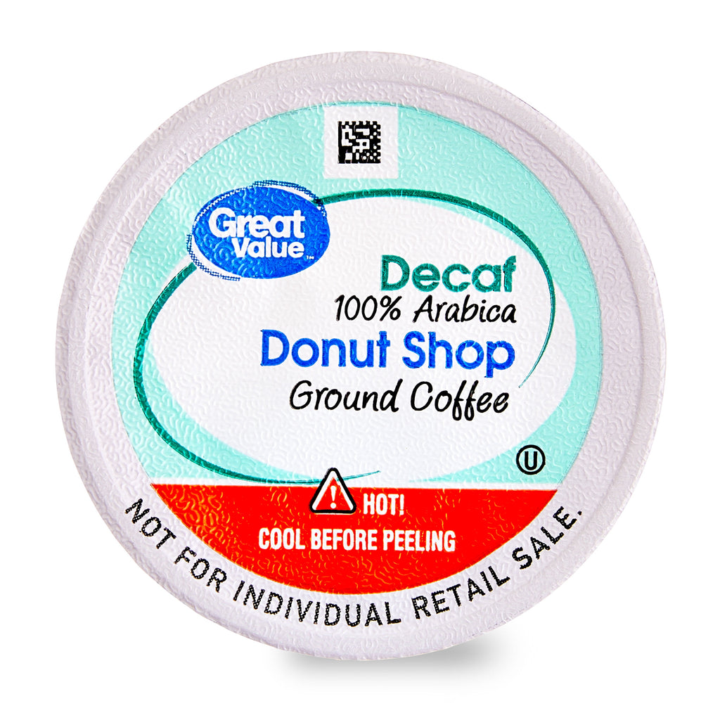 Great Value Decaf Donut Shop Medium Roast Ground Coffee Pods 12 Count