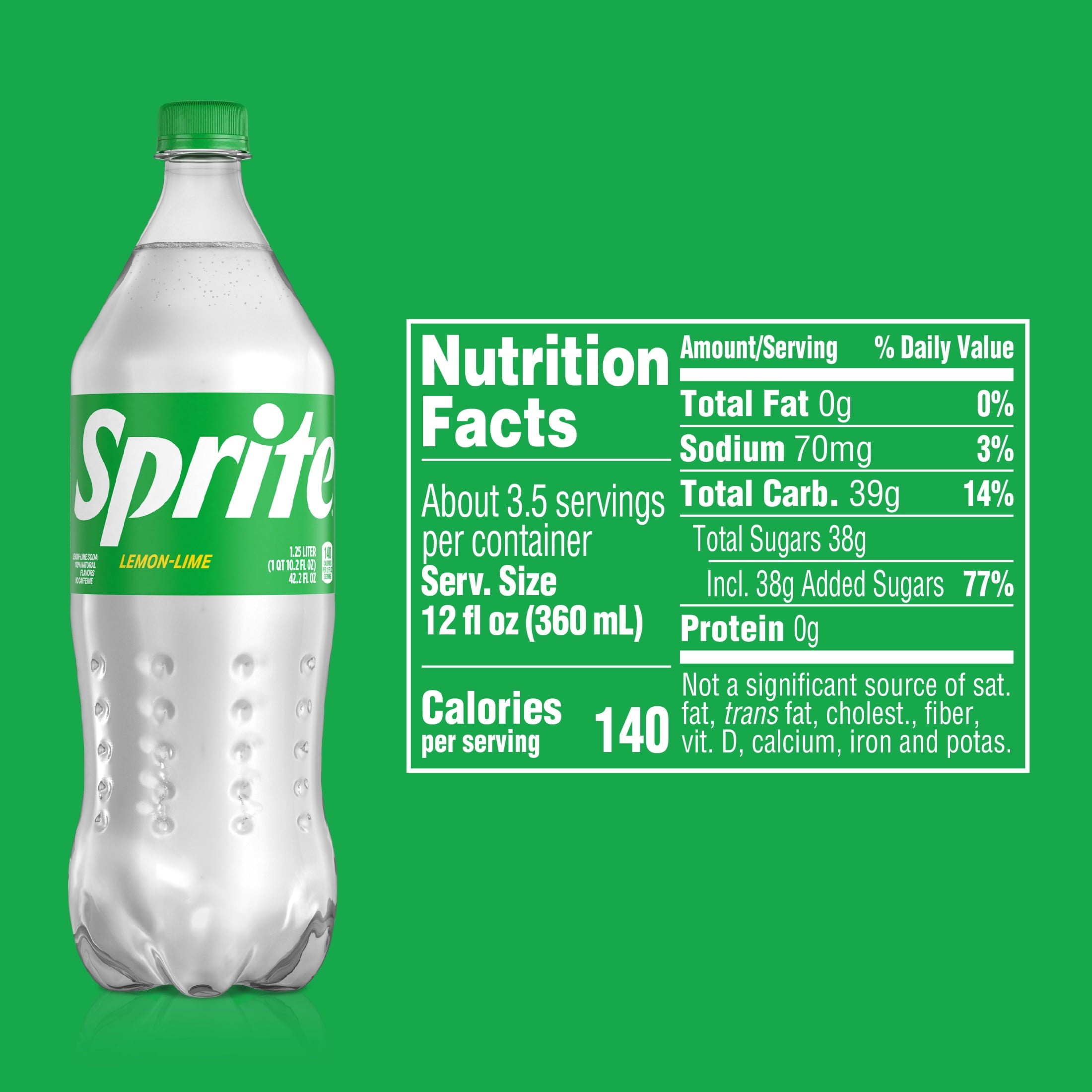 Sprite Lemon-Lime Caffeine Free Soda Pop Bottle 1.25 Liters