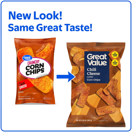 Chili Cheese Flavored Corn Chips 9.25 Oz Great Value