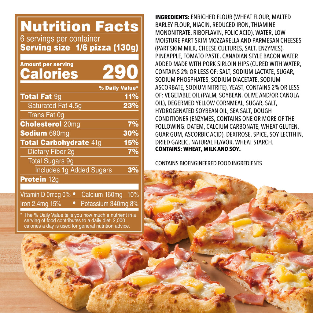 Freschetta Canadian Bacon and Pineapple Naturally Rising Crust Frozen Pizza 27.5 Oz
