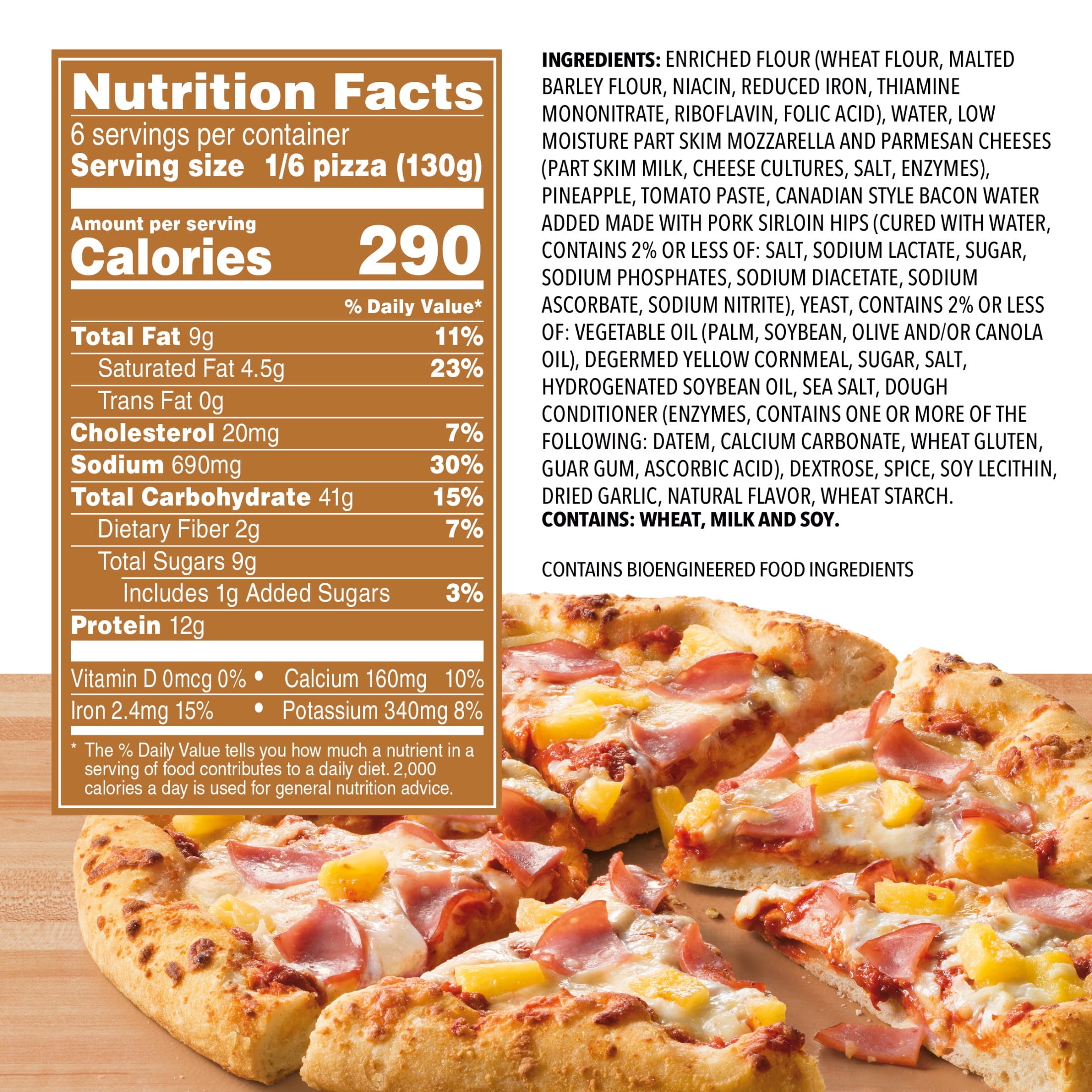 Freschetta Canadian Bacon and Pineapple Naturally Rising Crust Frozen Pizza 27.5 Oz