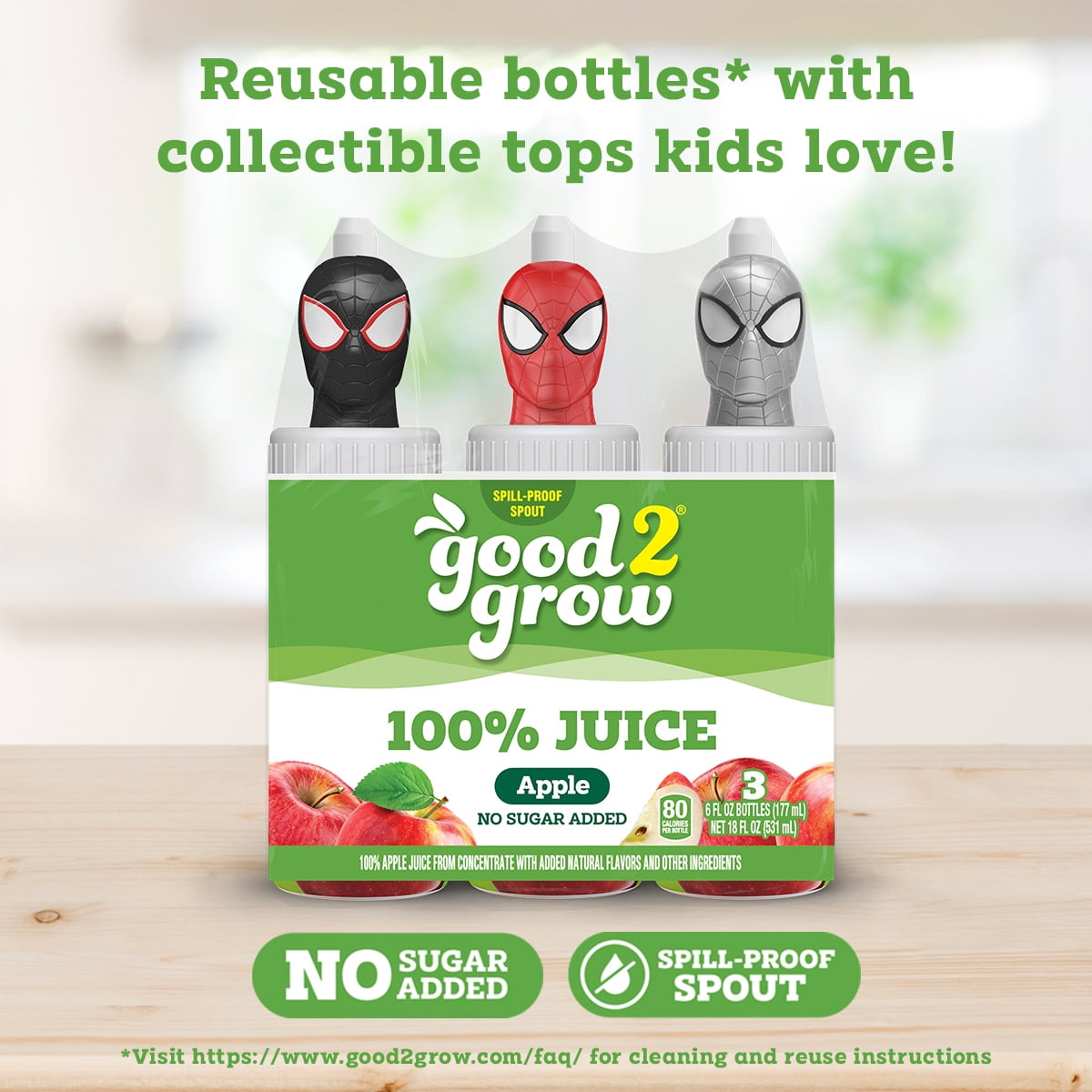Good2Grow 100% Apple Juice 6 fl oz 3 Pack Character Tops Vary