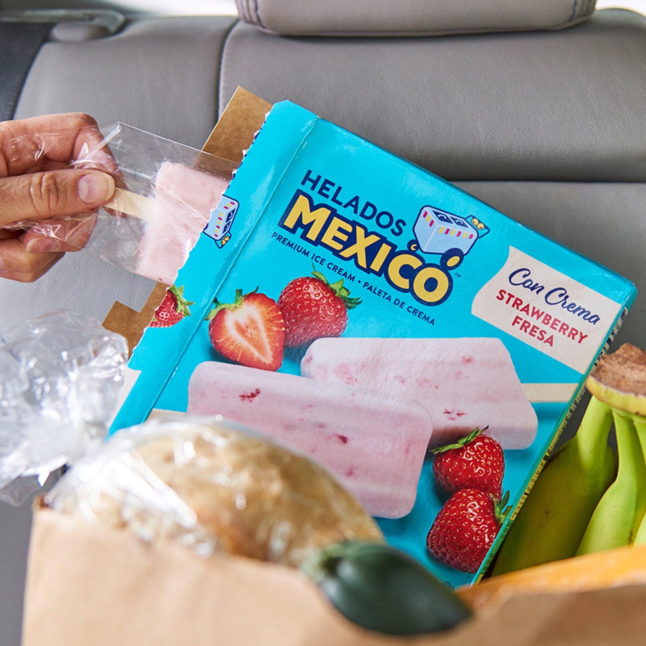 Helados Mexico Strawberry And Cream Real Fruit Ice Cream Bars 6 Count 16.5 Fl Oz