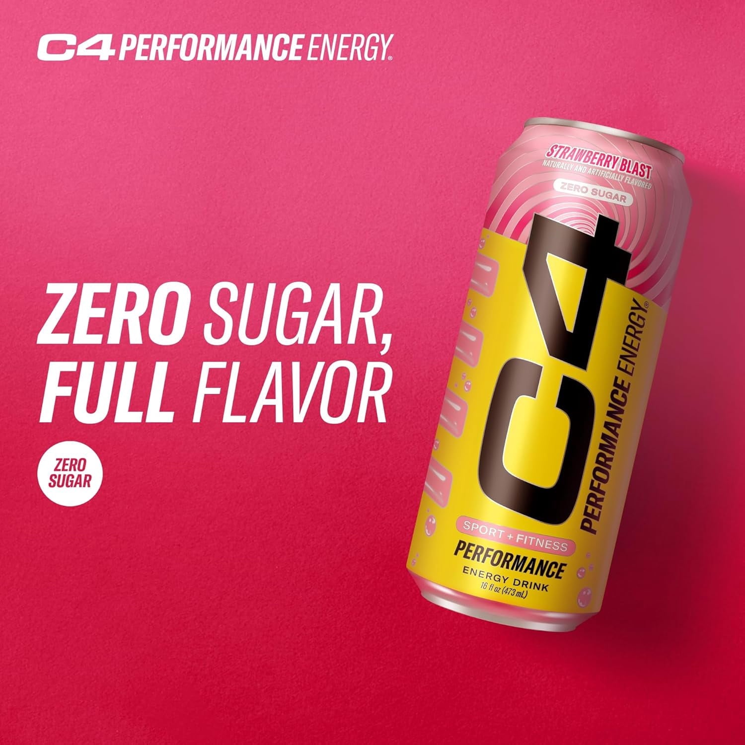 C4 Performance Energy Drink Strawberry Blast 16 fl oz Single Can