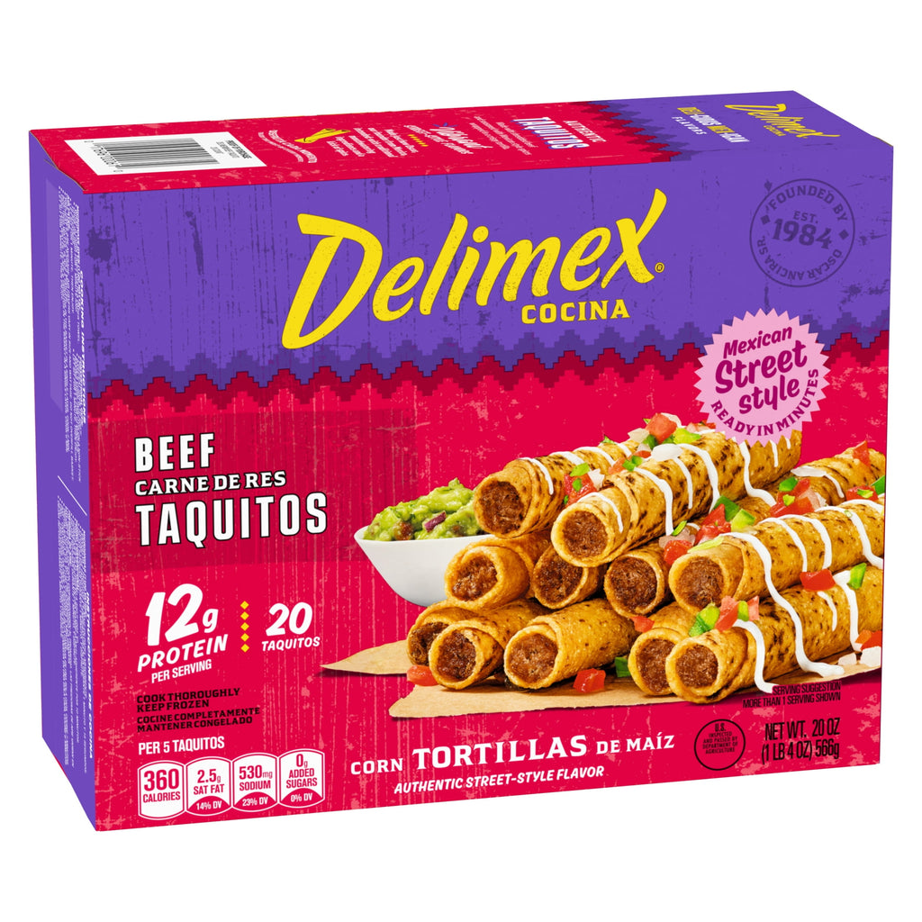 Delimex Beef Taquitos Frozen Snacks 20 Ct 20 Oz