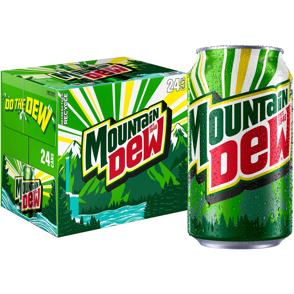 Mountain Dew Citrus Soda Pop Cans 12 Fl Oz 24 Pack