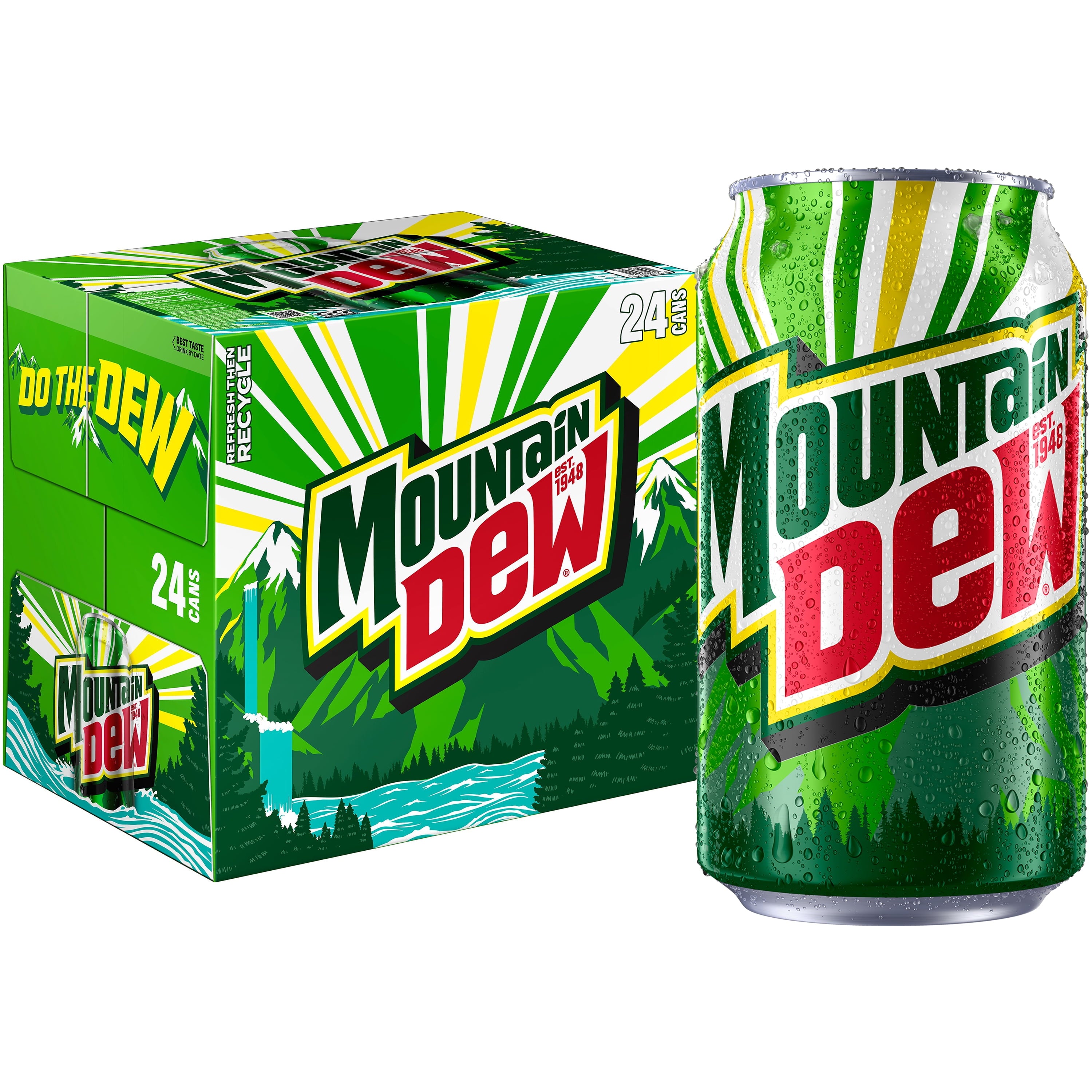 Mountain Dew Citrus Soda Pop Cans 12 Fl Oz 24 Pack