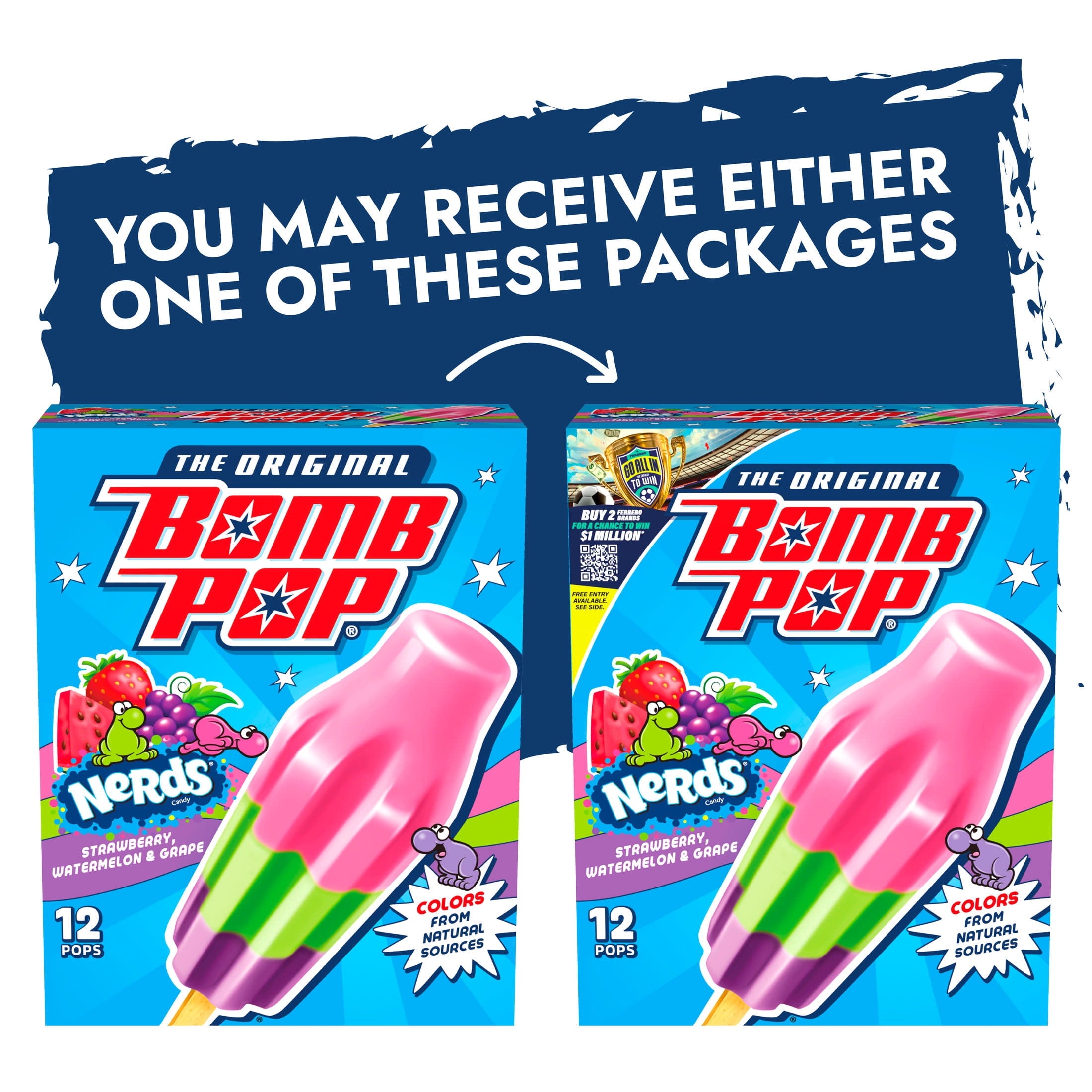 Bomb Pop Nerds Freeze Ice Pops 12 Count 21 Fl Oz