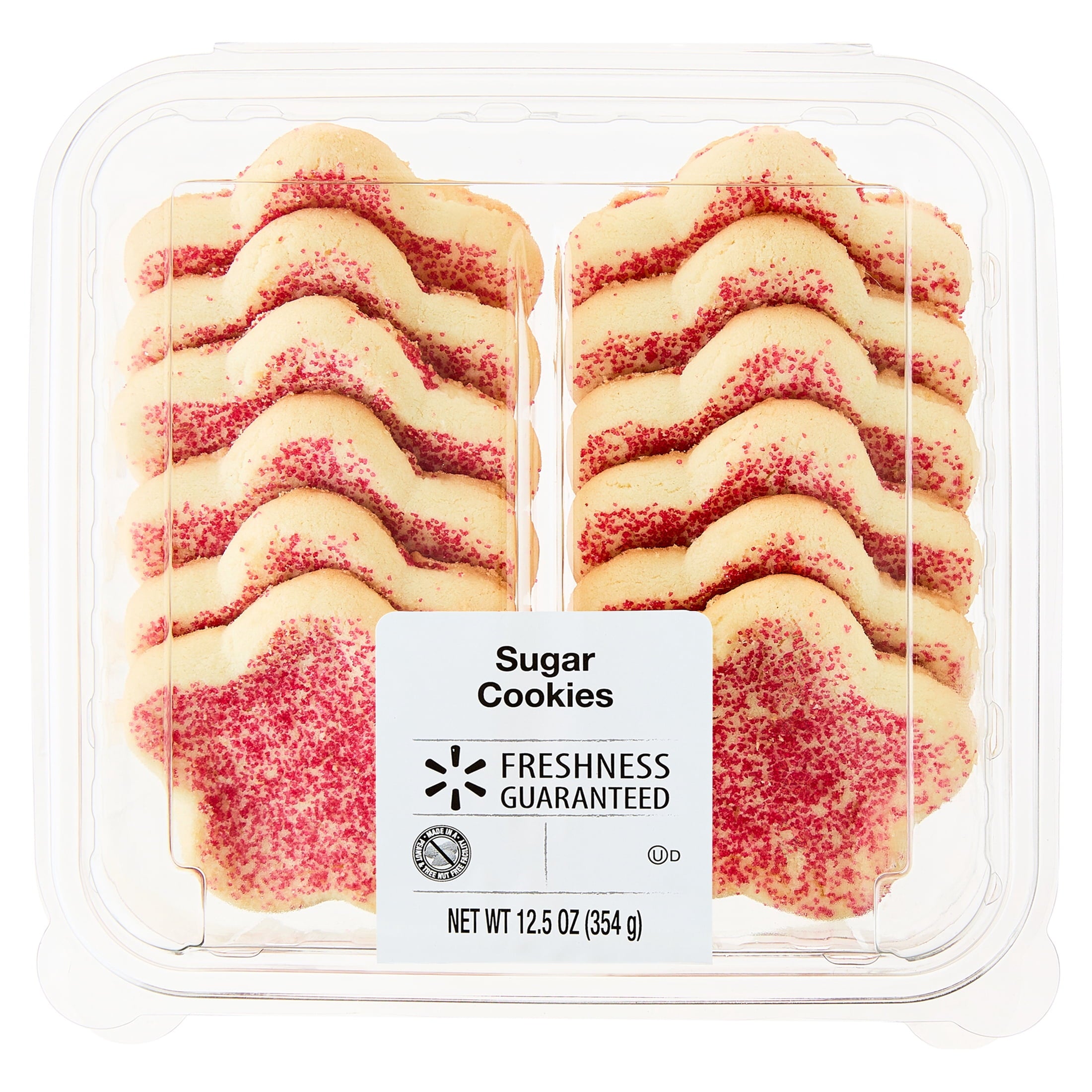 Star Shaped Sugar Cookies with Red Sugar 12.5 Oz 12 Count Freshness Guaranteed