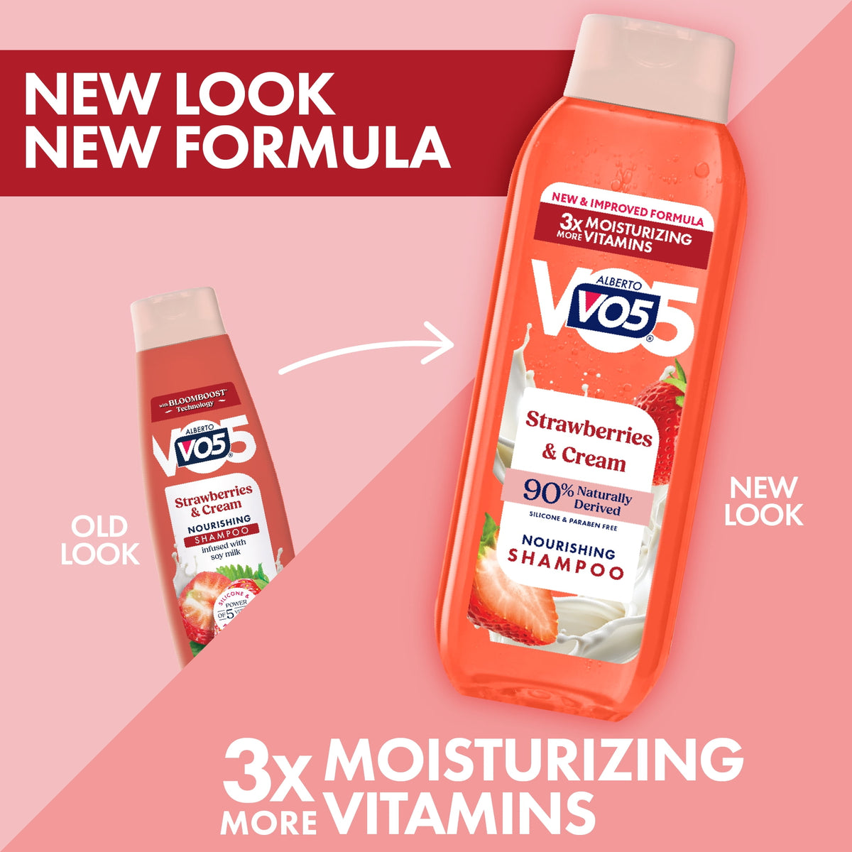 Alberto VO5 Strawberries & Cream Nourishing Shampoo with Soy Milk Paraben Free Vitamin-Enriched Formula 16.9 fl oz