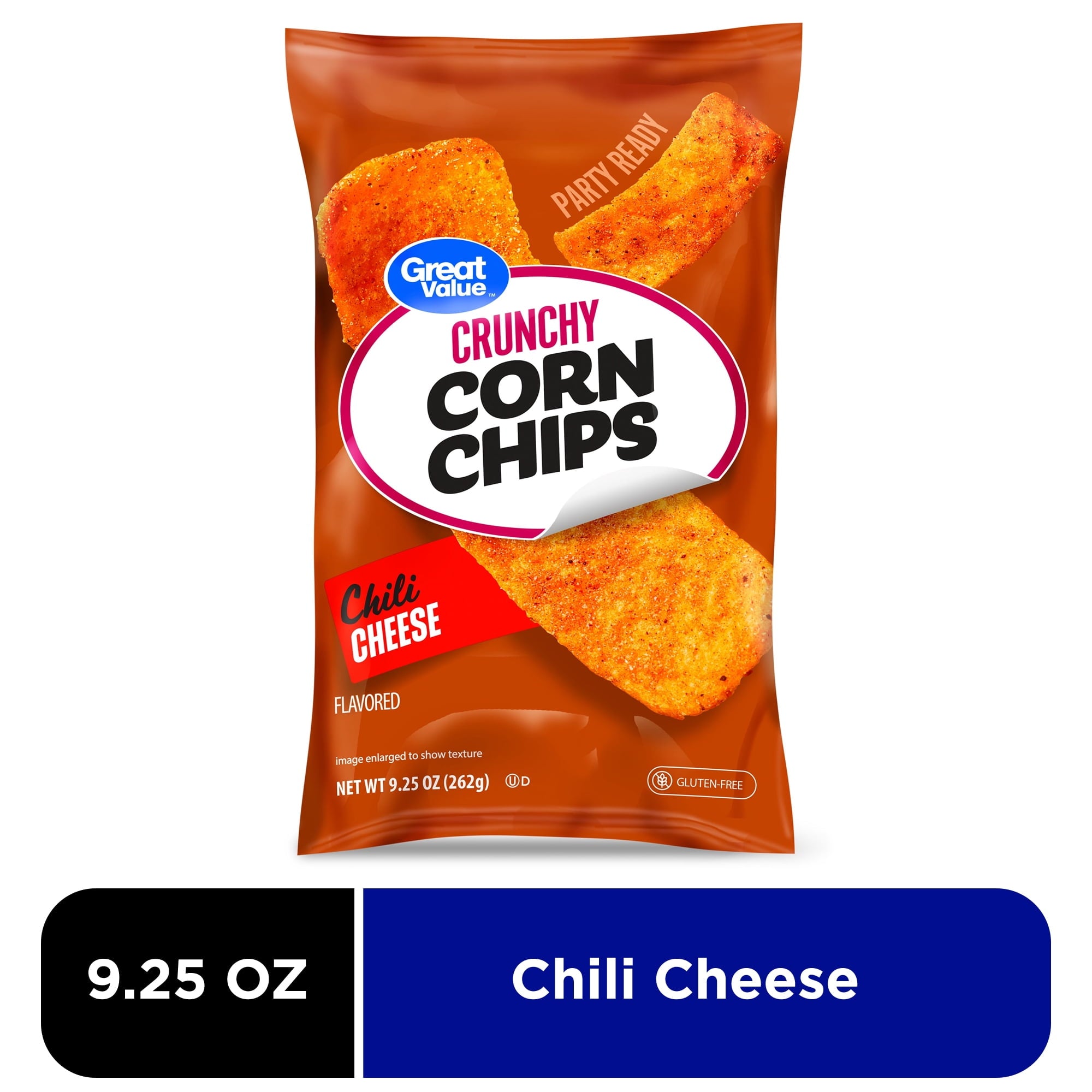 Chili Cheese Flavored Corn Chips 9.25 Oz Great Value