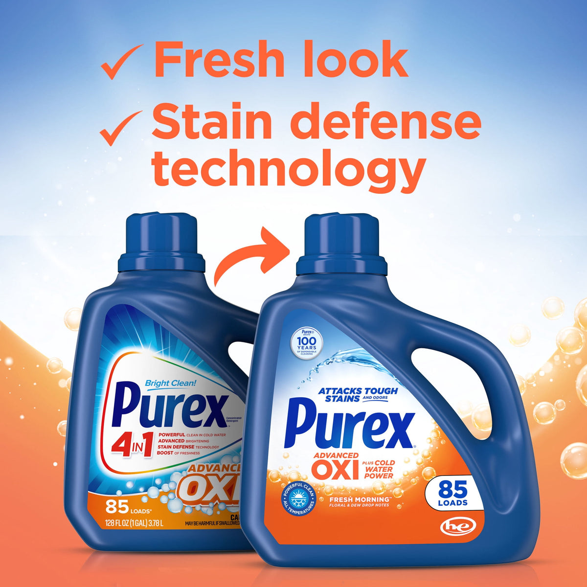 Purex Advanced Oxi with Odor Fighter Liquid Laundry Detergent 128 fl oz 85 Loads