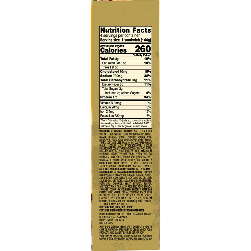 Jimmy Dean Delights Turkey Sausage Egg White & Cheese English Muffin 16.4 Oz 4 Count