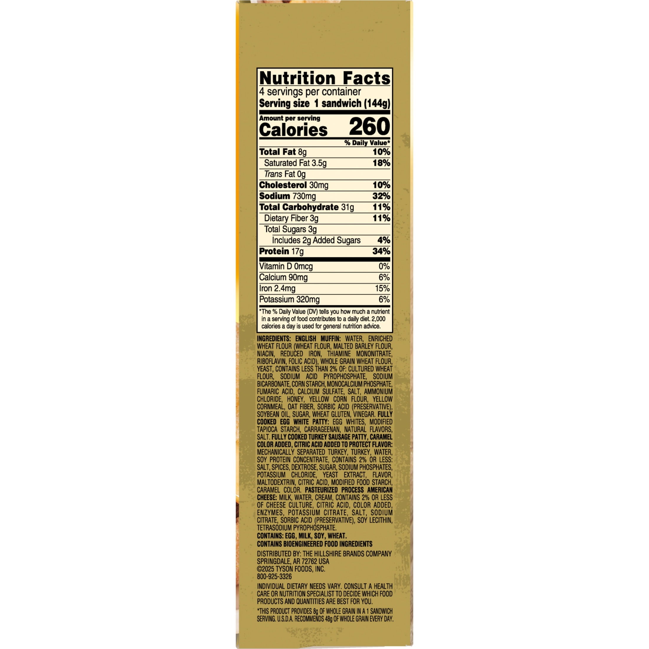 Jimmy Dean Delights Turkey Sausage Egg White & Cheese English Muffin 16.4 Oz 4 Count