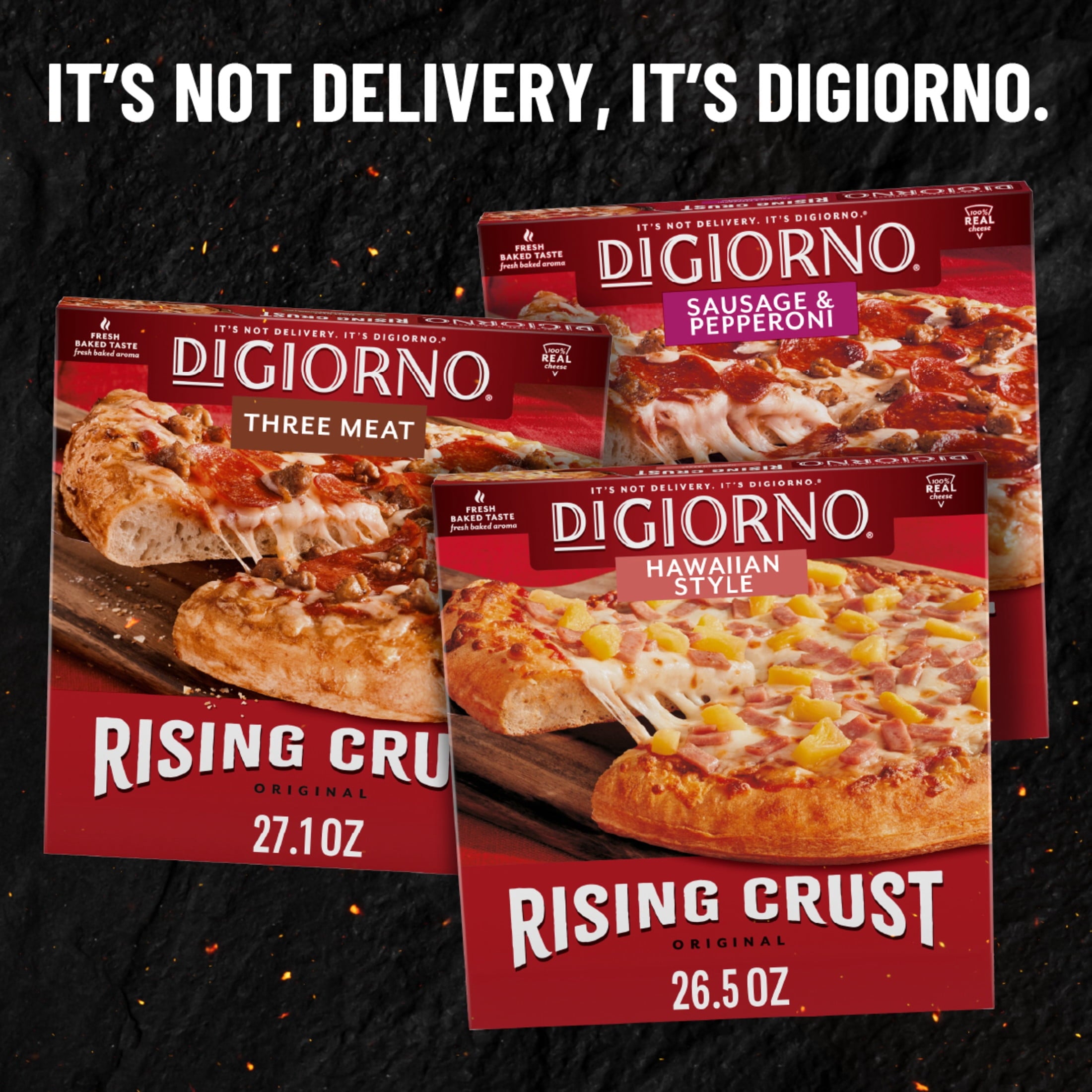 DiGiorno Hawaiian Style Rising Crust Frozen Pizza Canadian Bacon Pineapple 26.5 Oz