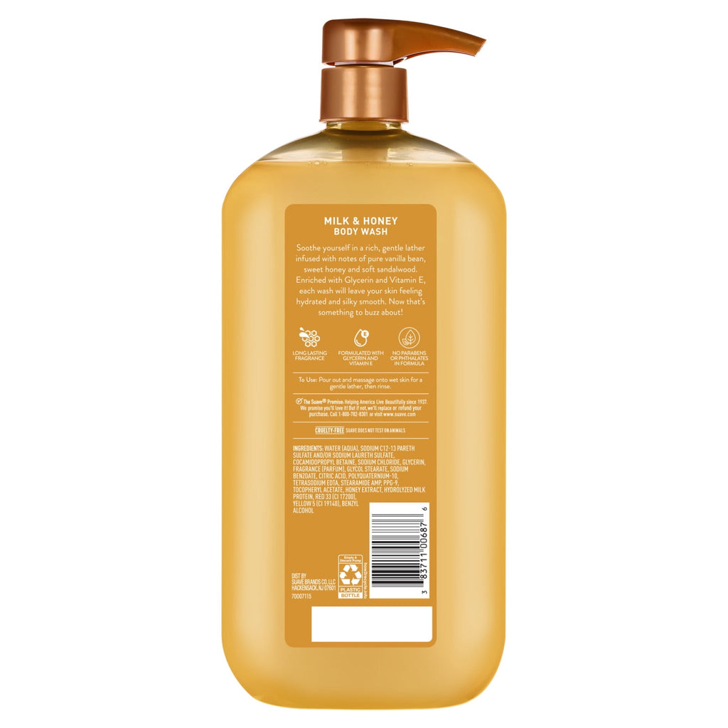 Suave Milk & Honey Moisturizing Body Wash with Glycerin & Vitamin E 30 fl oz