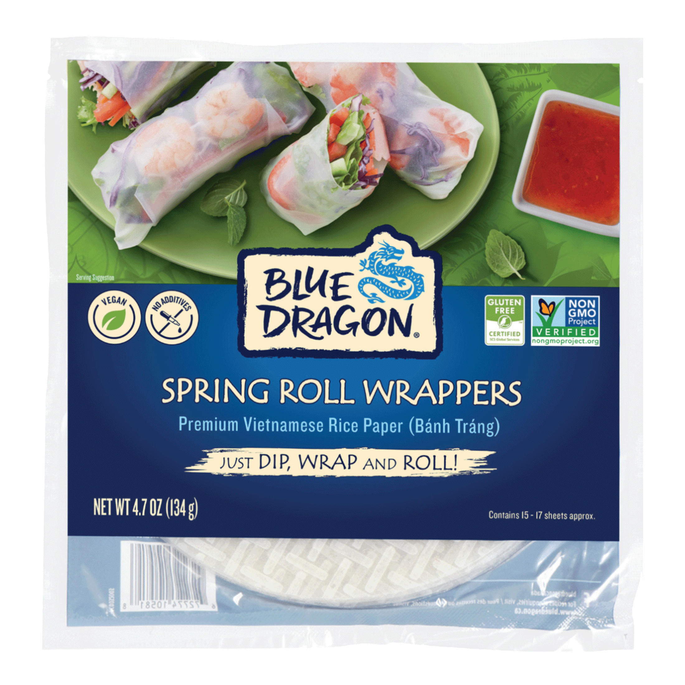 Spring Roll Wrappers 4.7 Oz 3 Pack Blue Dragon