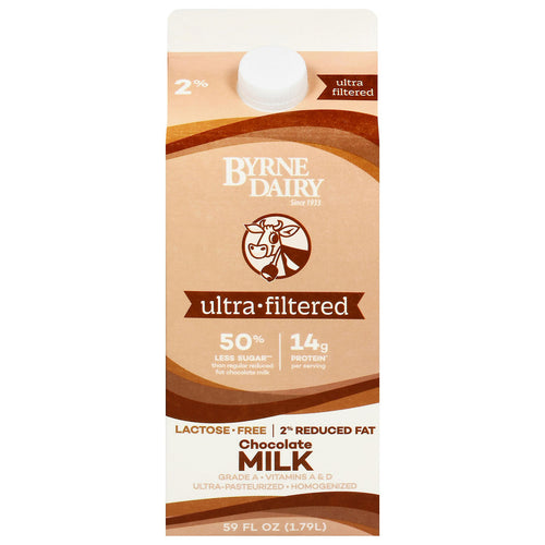 Byrne Dairy Ultra-Filtered Lactose-Free 2% Reduced Fat Chocolate Milk 59 fl oz