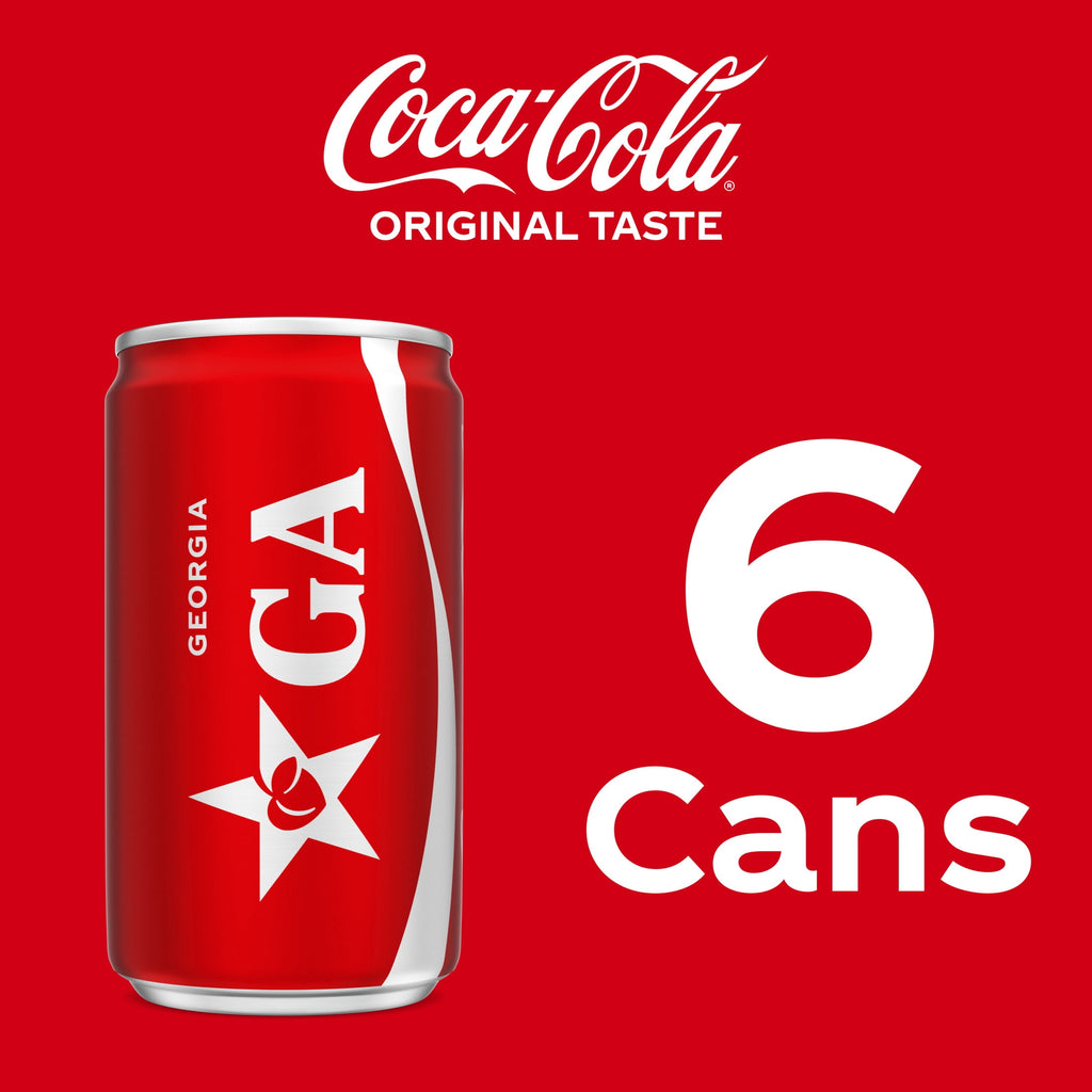 Soda Pop Mini Cans 7.5 Fl Oz 6 Pack Coca-Cola