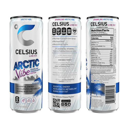 CELSIUS Sparkling Arctic Vibe Functional Energy Drink 12 fl oz Single Can