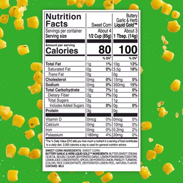 Kinder's Buttery Garlic & Herb Sweet Corn Frozen Vegetable 13.5 Oz