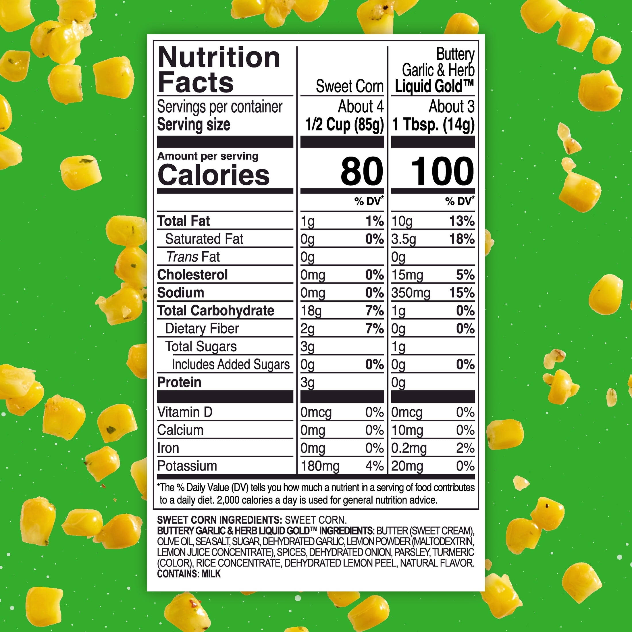 Kinder's Buttery Garlic & Herb Frozen Sweet Corn 13.5 Oz