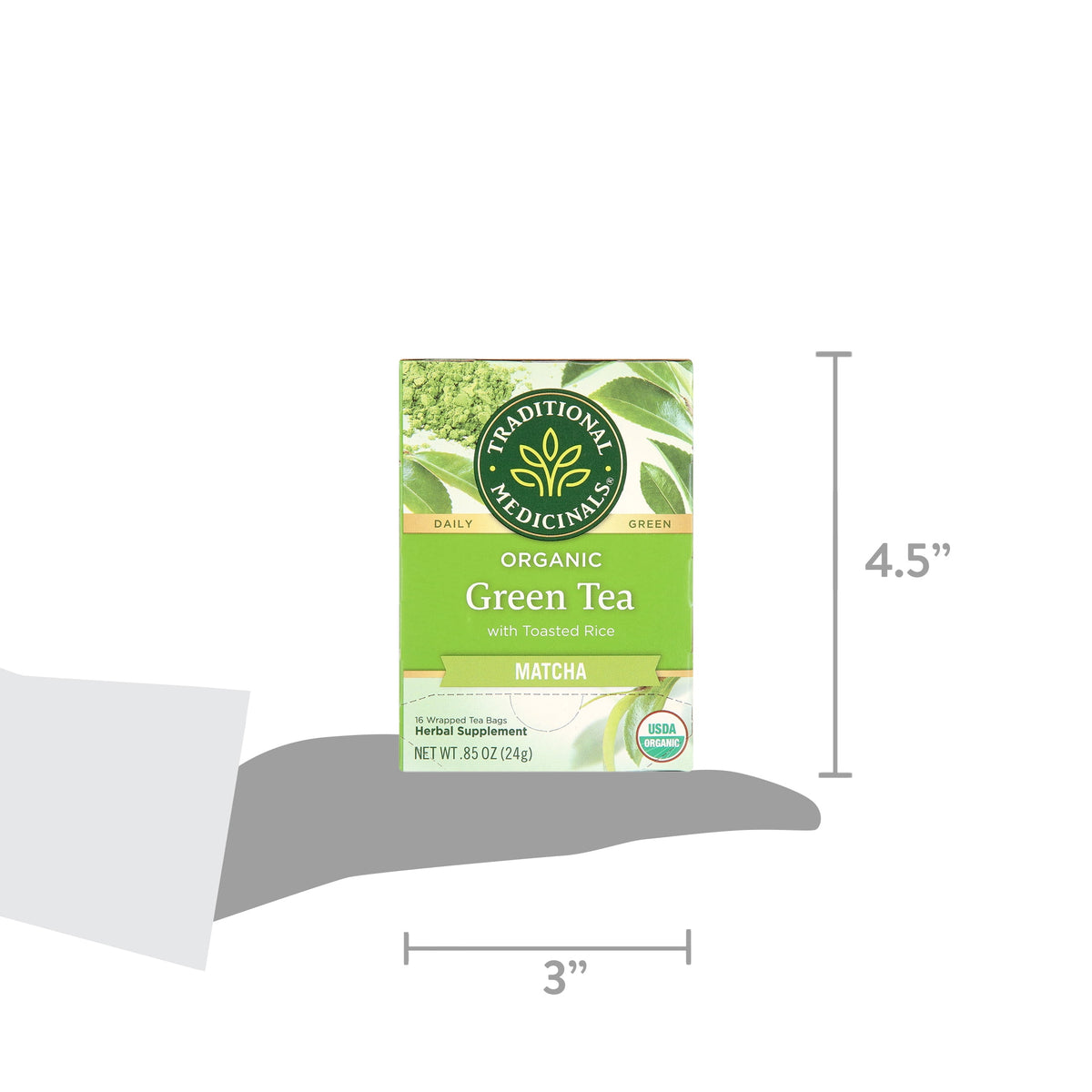 Traditional Medicinals Organic Green Tea Matcha with Toasted Rice Tea Bags 16 Count
