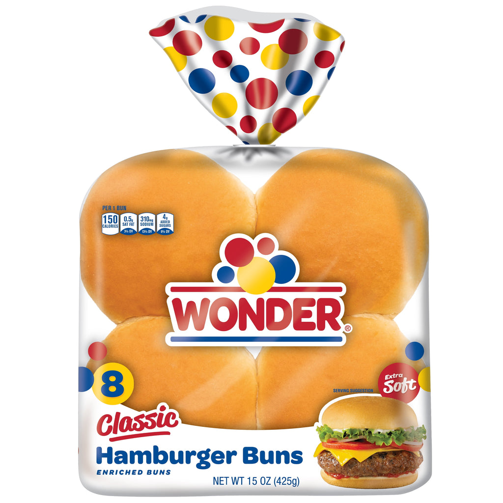 Classic Extra Soft White Bread Hamburger Buns 15 Oz 8 Ct
