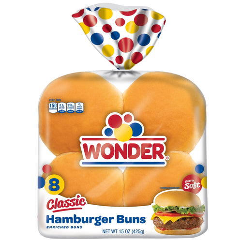 Classic Extra Soft White Bread Hamburger Buns 15 Oz 8 Ct