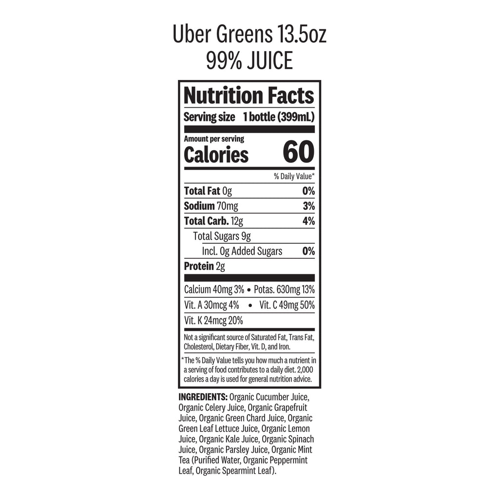Suja Organic Uber Greens Cold Pressed Juice Drink 13.5 fl oz Bottle
