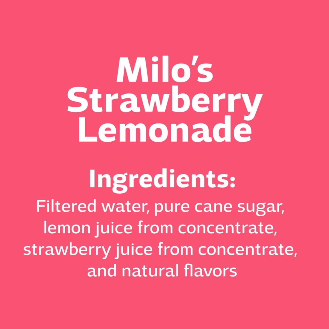 Milo's Strawberry Lemonade Refrigerated Juice Drink 128 fl oz Gallon
