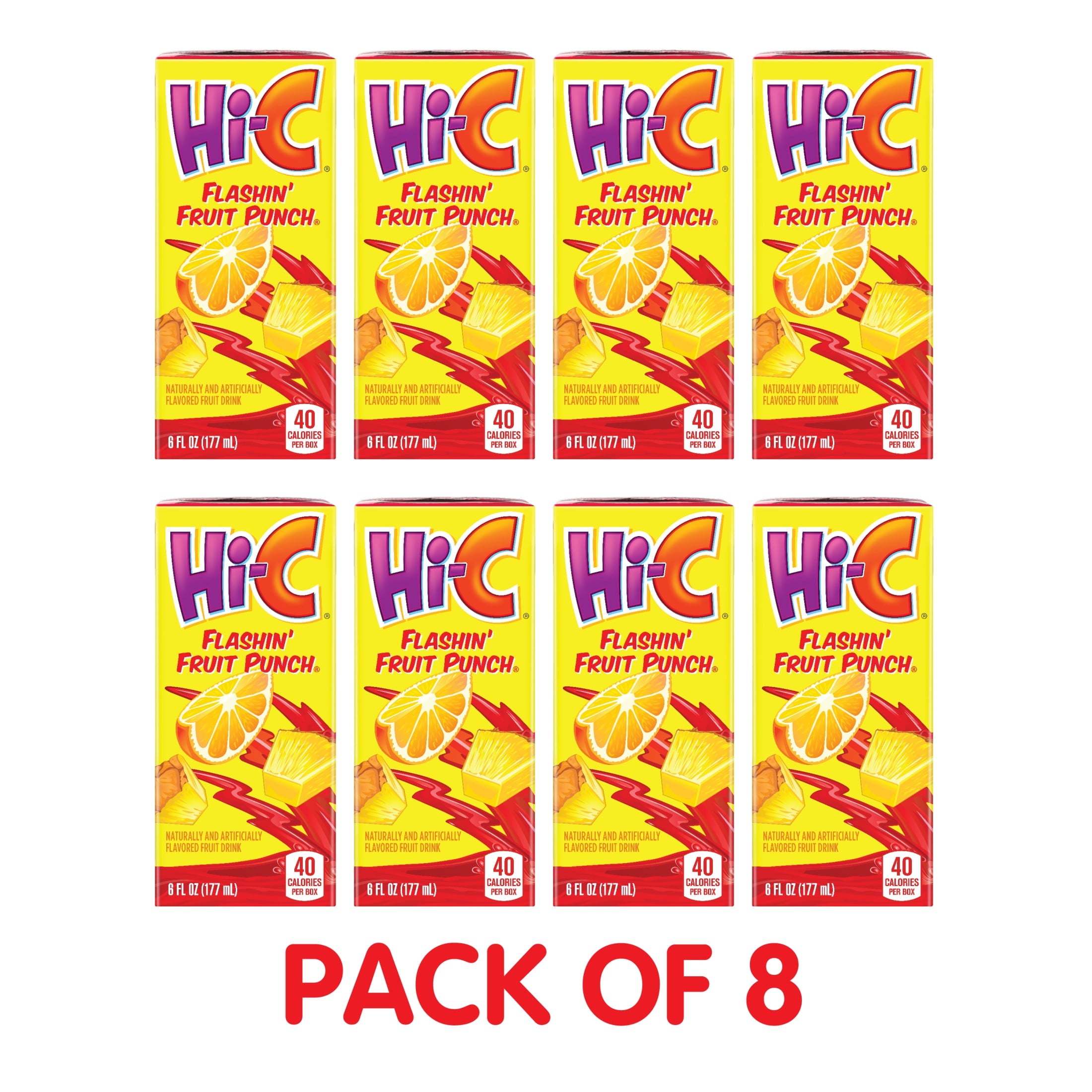 Hi-C Flashin' Fruit Punch Juice Drink 6 fl oz 8 Pack