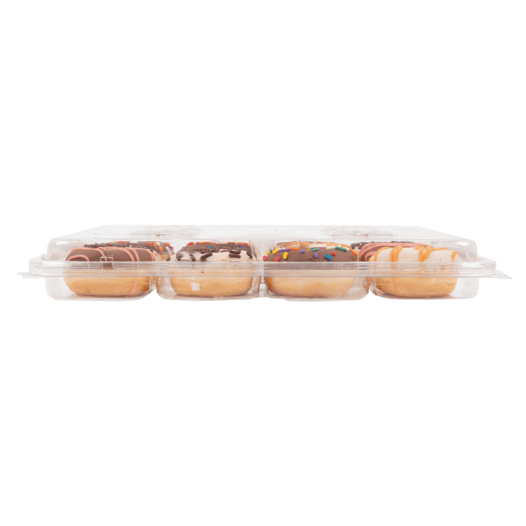 Vanilla and Chocolate Iced Mini Donuts 8 Oz 12 Count Freshness Guaranteed