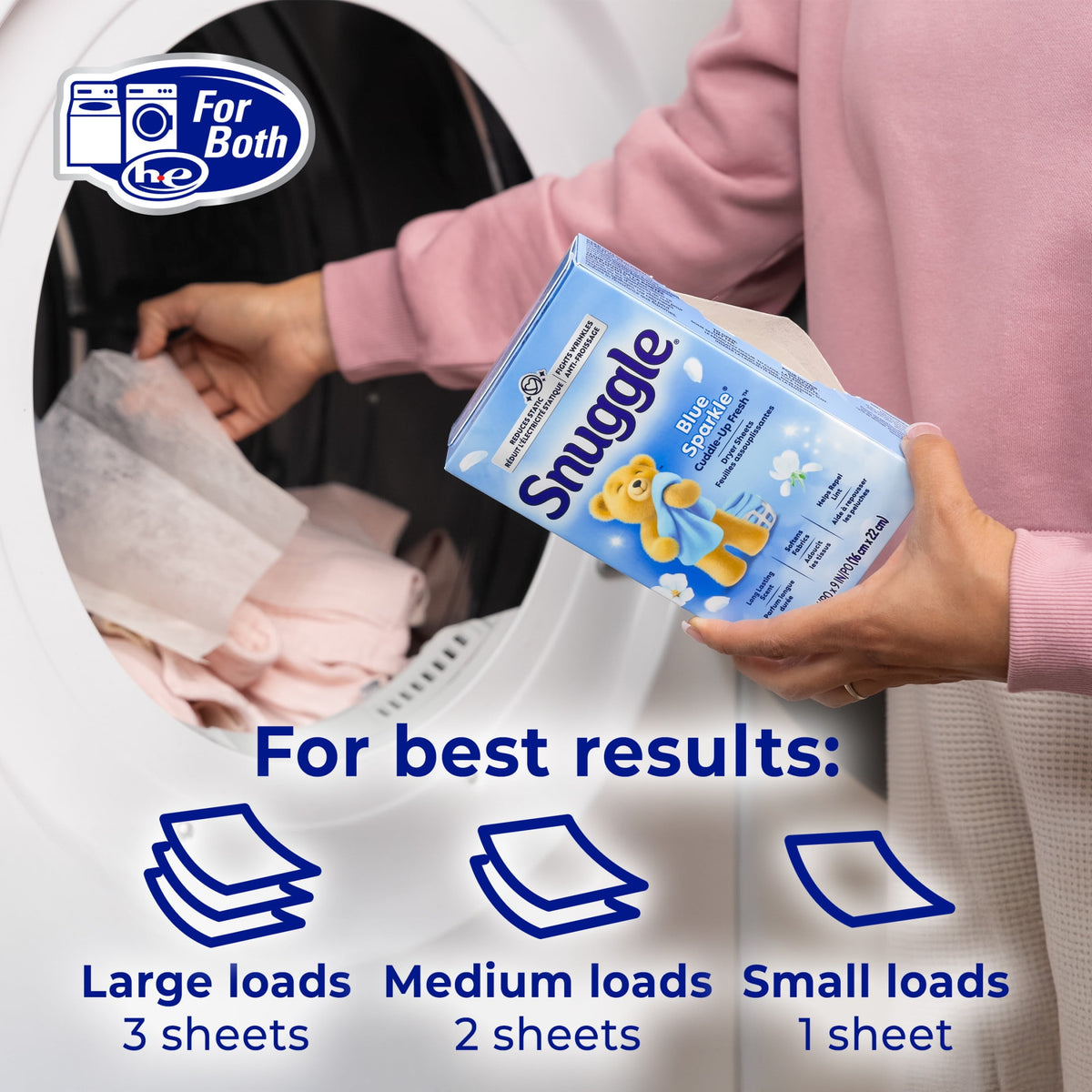 Snuggle Blue Sparkle Cuddle Up Fresh Dryer Sheets 200 Count