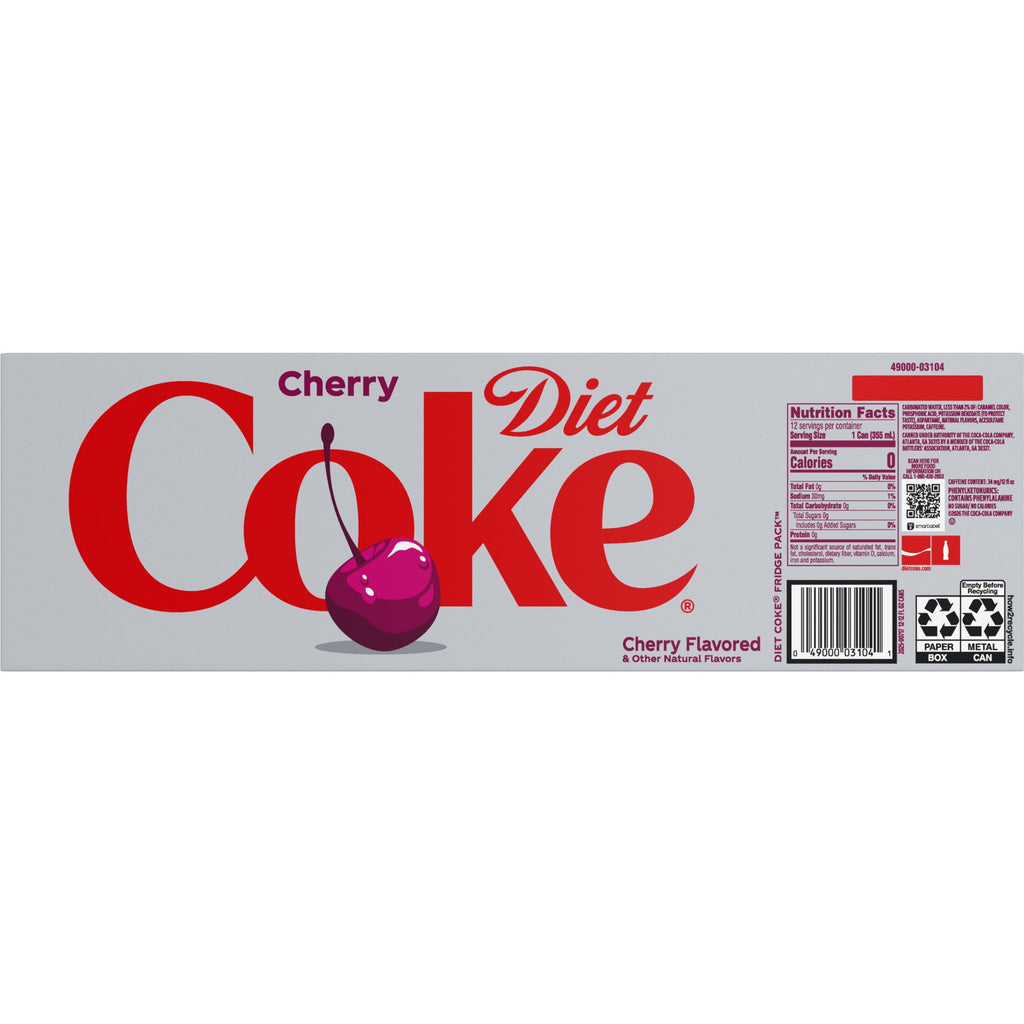 Diet Cherry Soda Pop Cans 12 Fl Oz 12 Pack Diet Coke