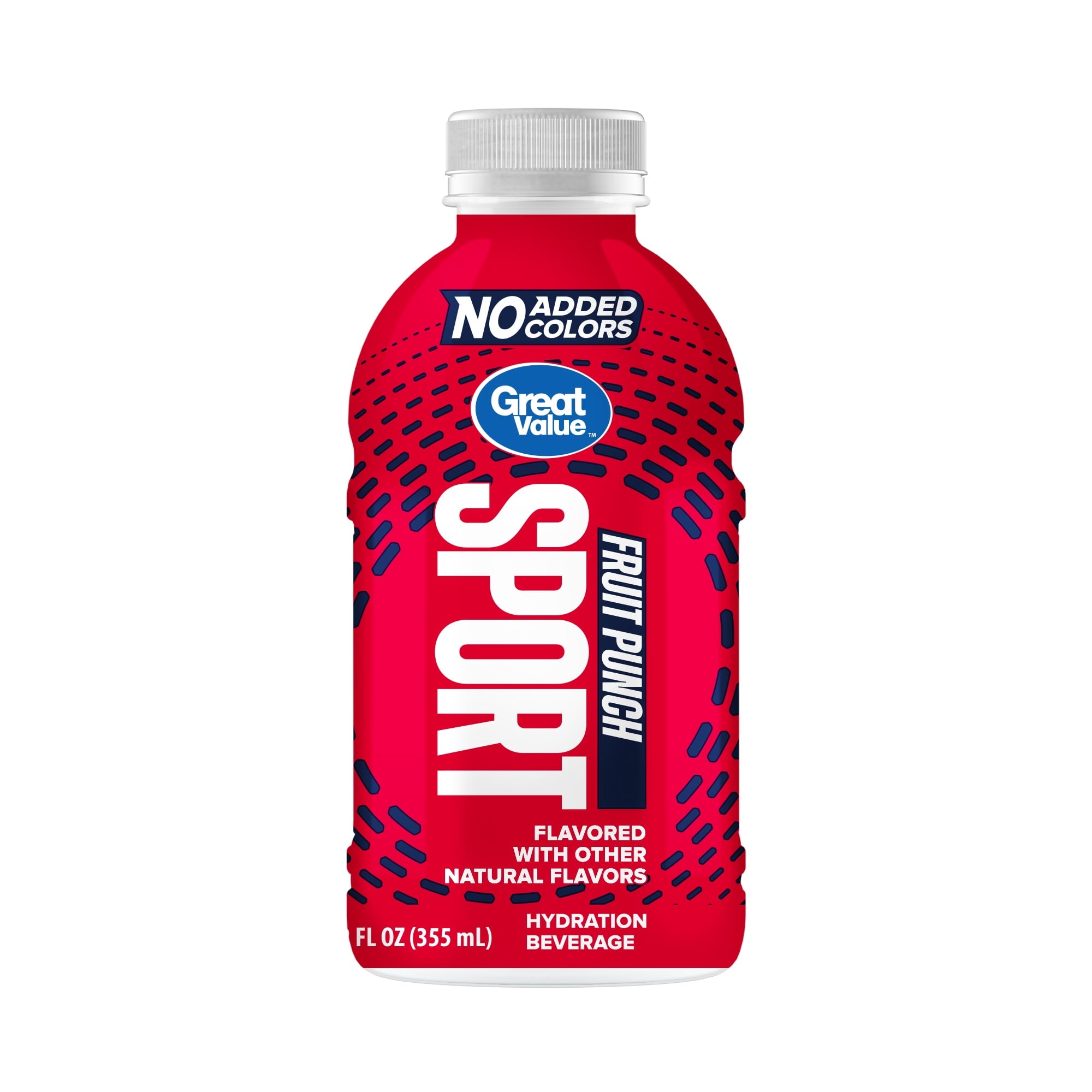 Great Value Sport Hydration Beverage Variety Pack Fruit Punch Lemon Lime Mixed Berry 12 fl oz 18 Count