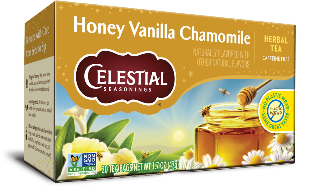 Celestial Seasonings Honey Vanilla Chamomile Caffeine-Free Herbal Tea Bags 1.7 oz 20 Count