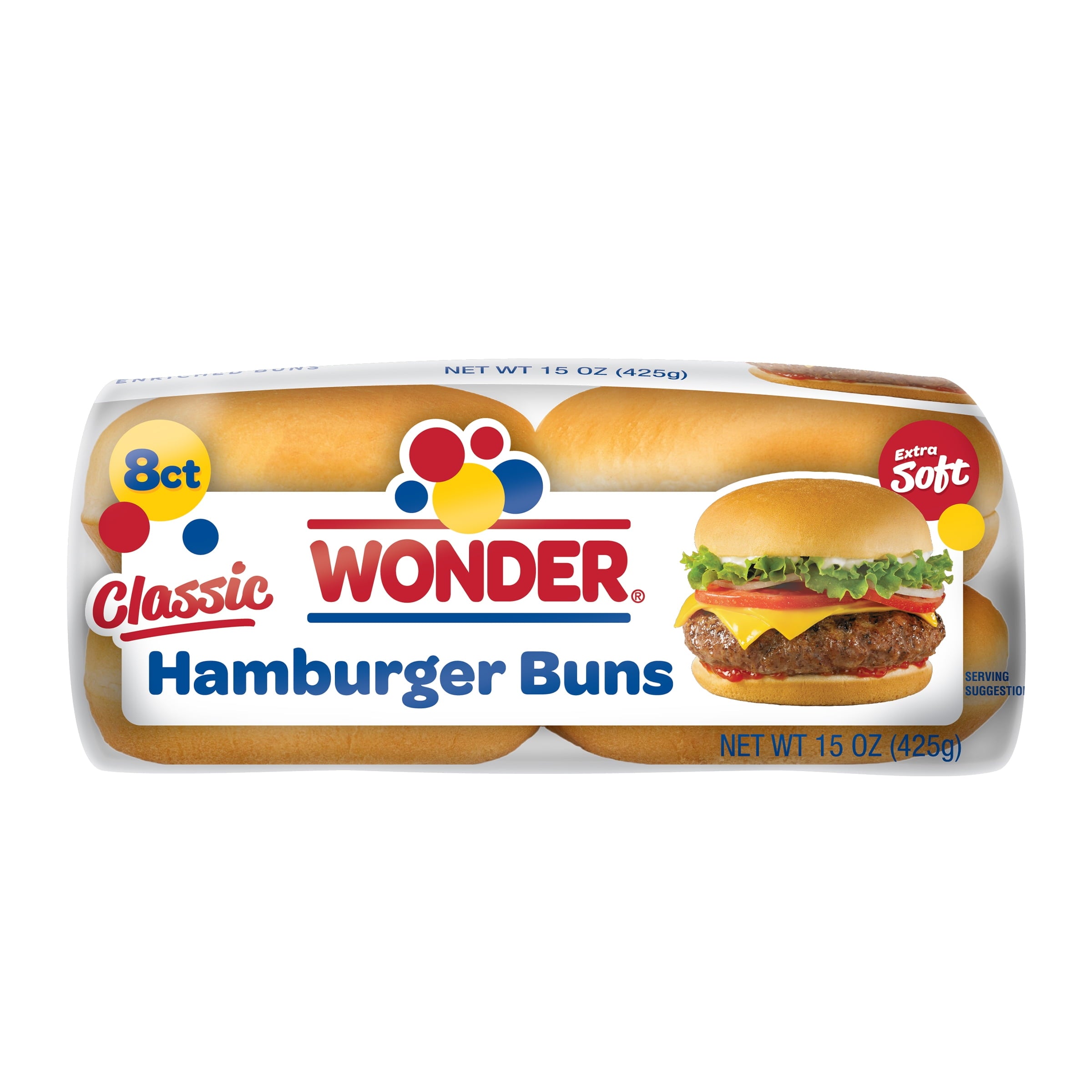 Classic Extra Soft White Bread Hamburger Buns 15 Oz 8 Ct