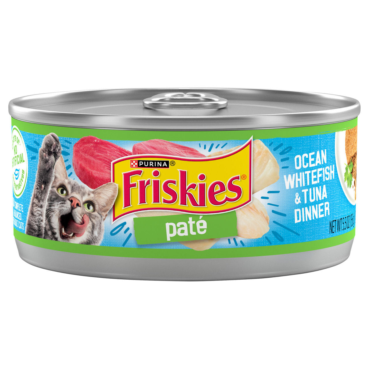 Friskies Ocean Whitefish & Tuna Dinner Pate Cat Food 5.5 oz