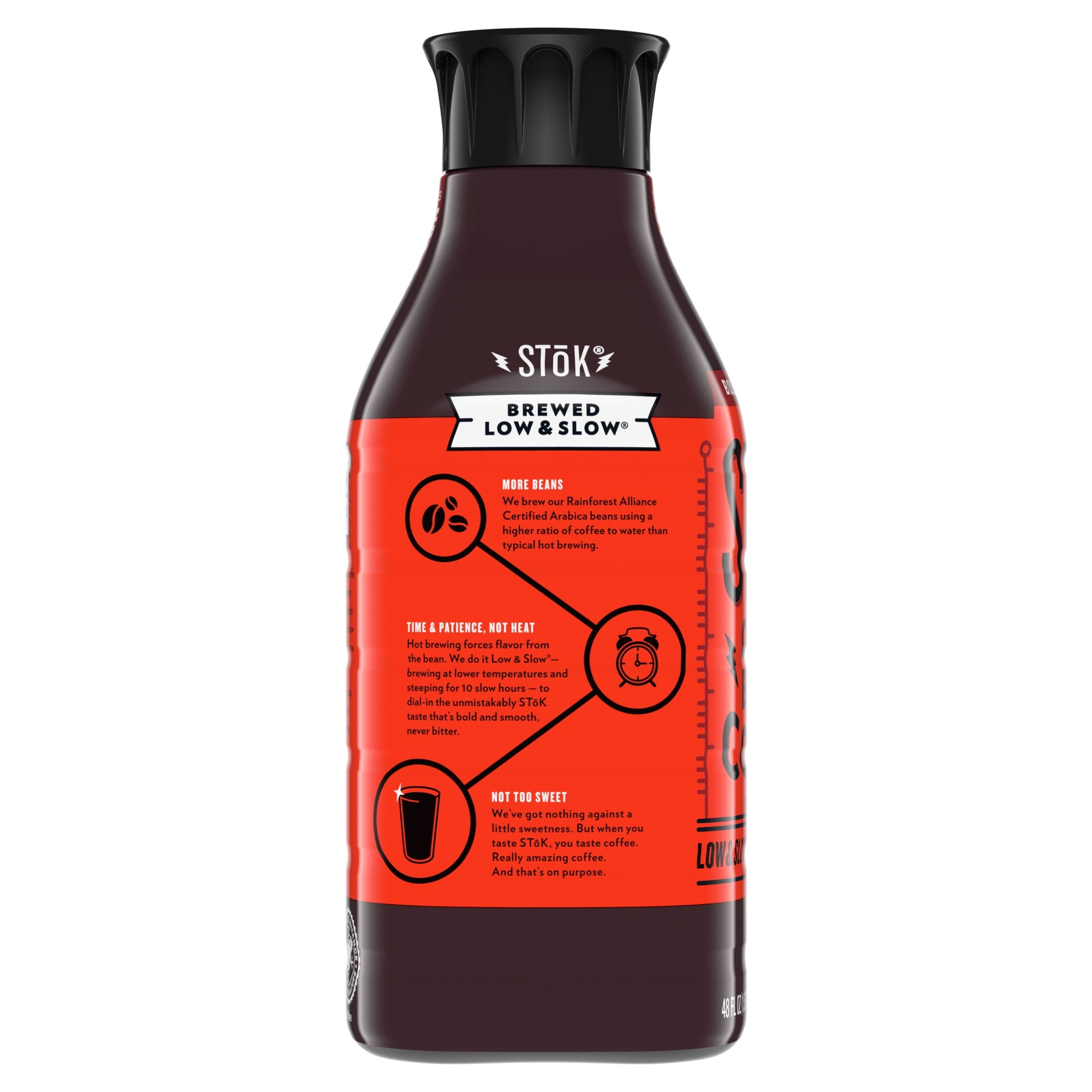 SToK Not Too Sweet Naturally Caffeinated Medium Roast Black Cold Brew Coffee 48 fl oz Bottle